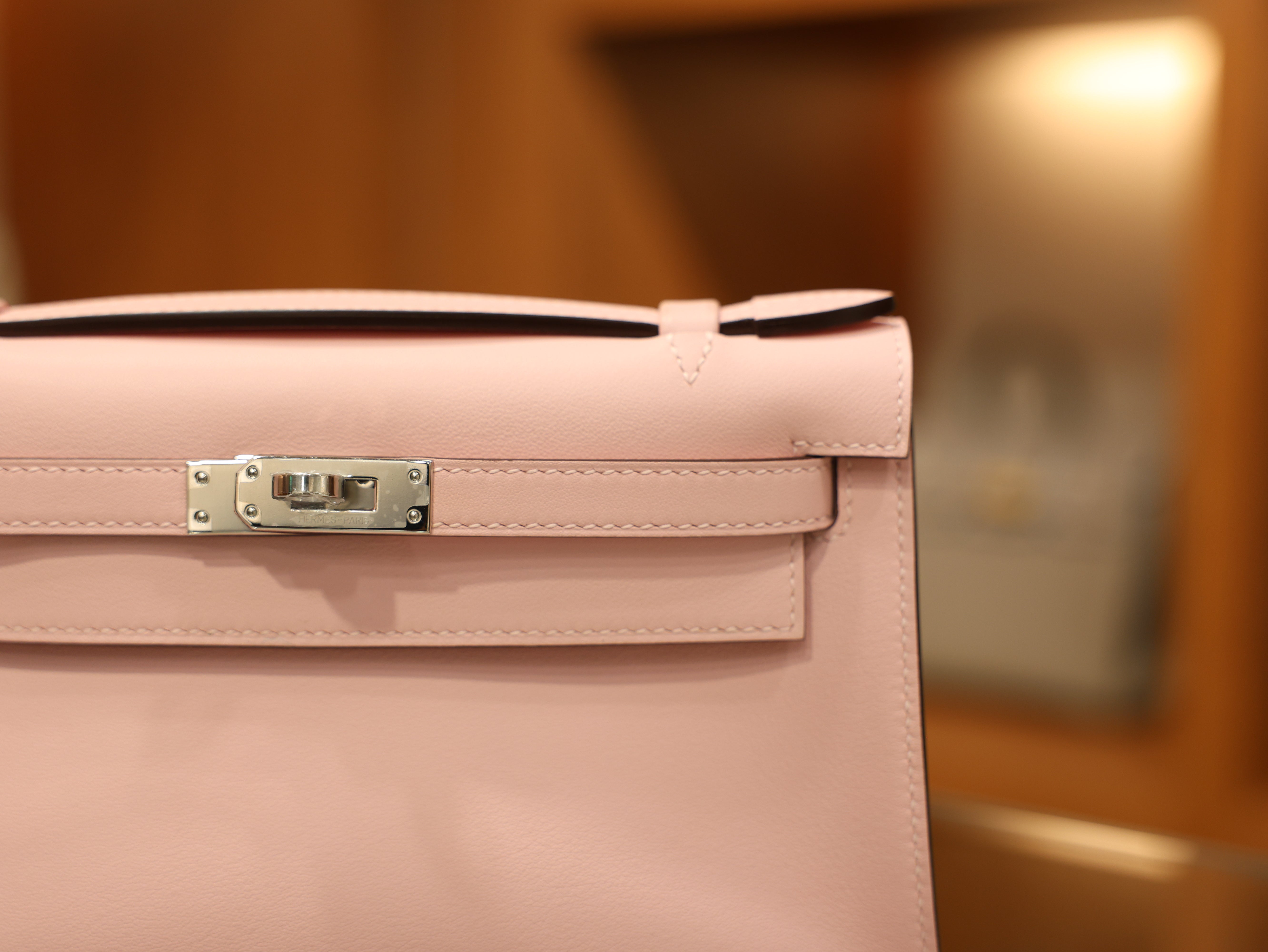 Kelly pochette swift rose sakura PHW