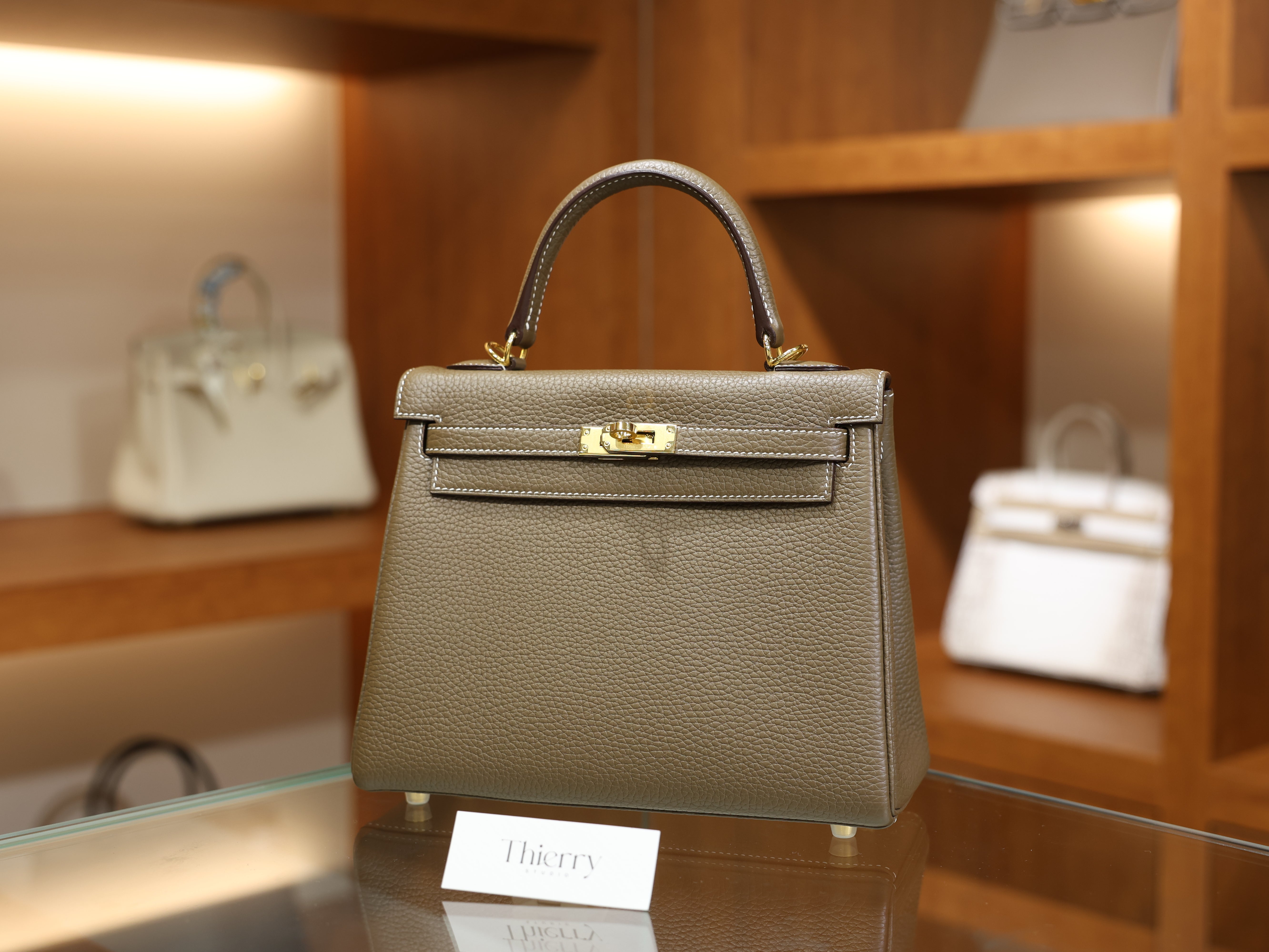 Kelly 25 clemence etoupe GHW