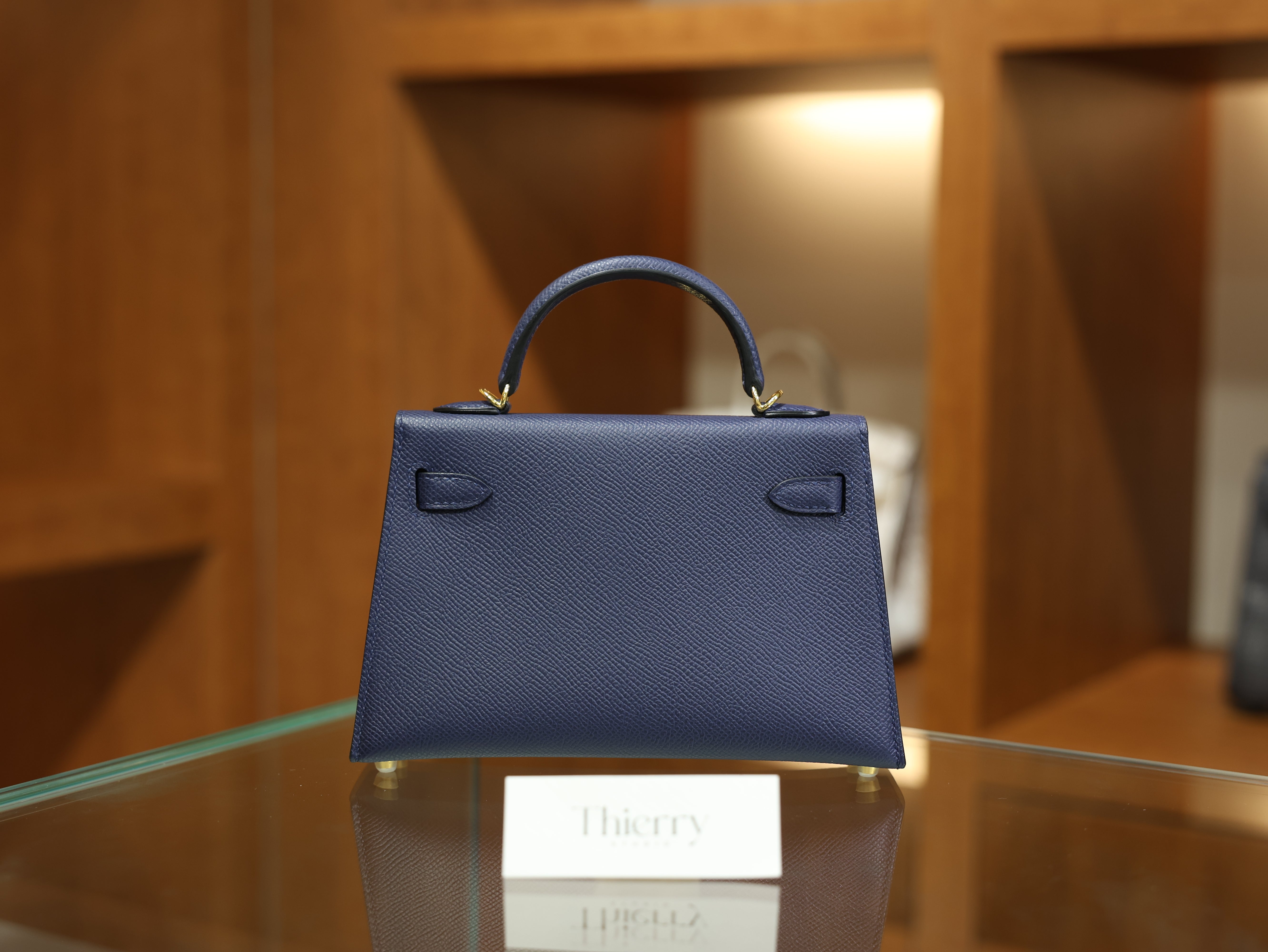Kelly mini 2 epsom bleu saphir GHW