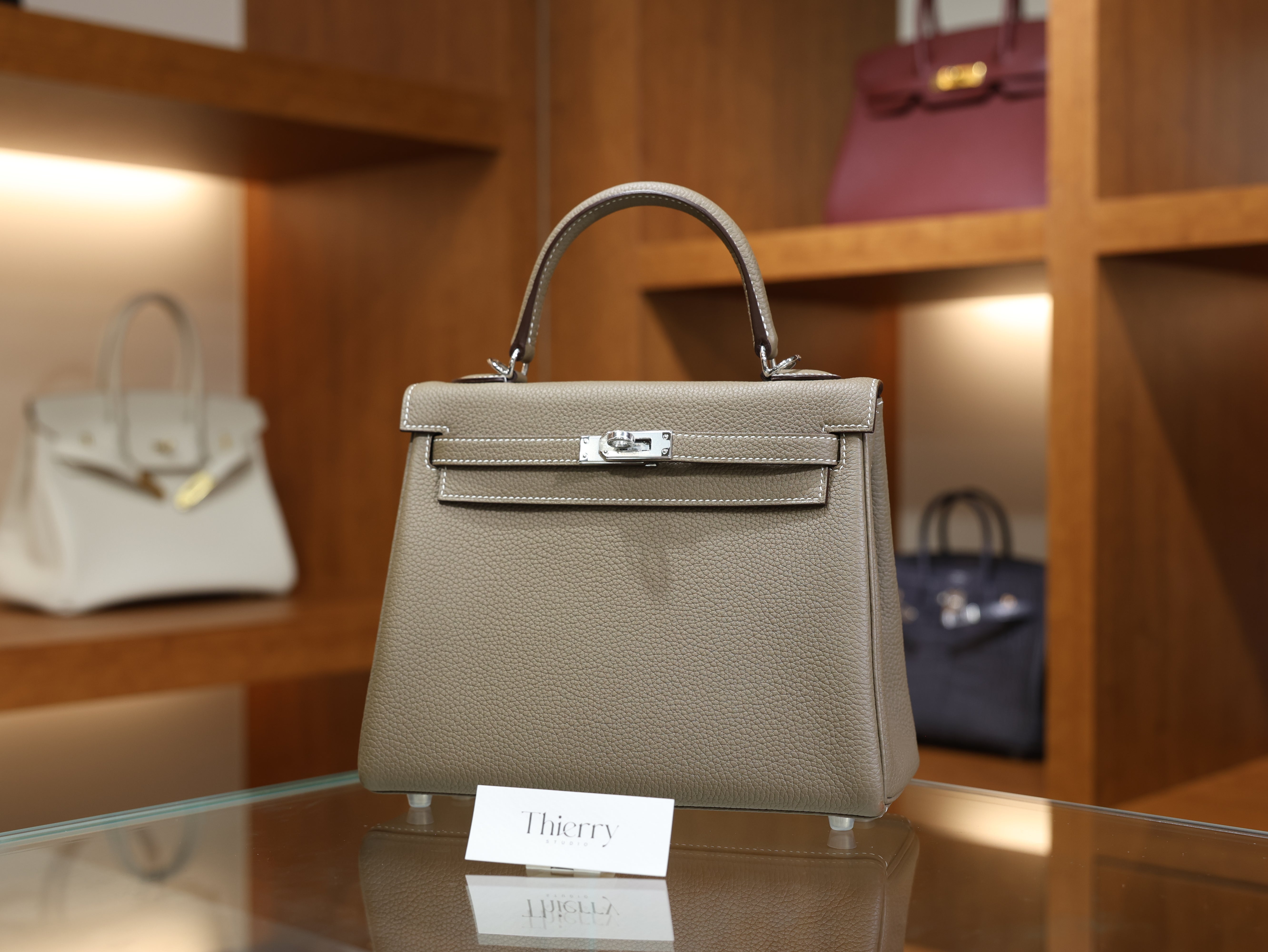 Kelly 25 togo etoupe PHW