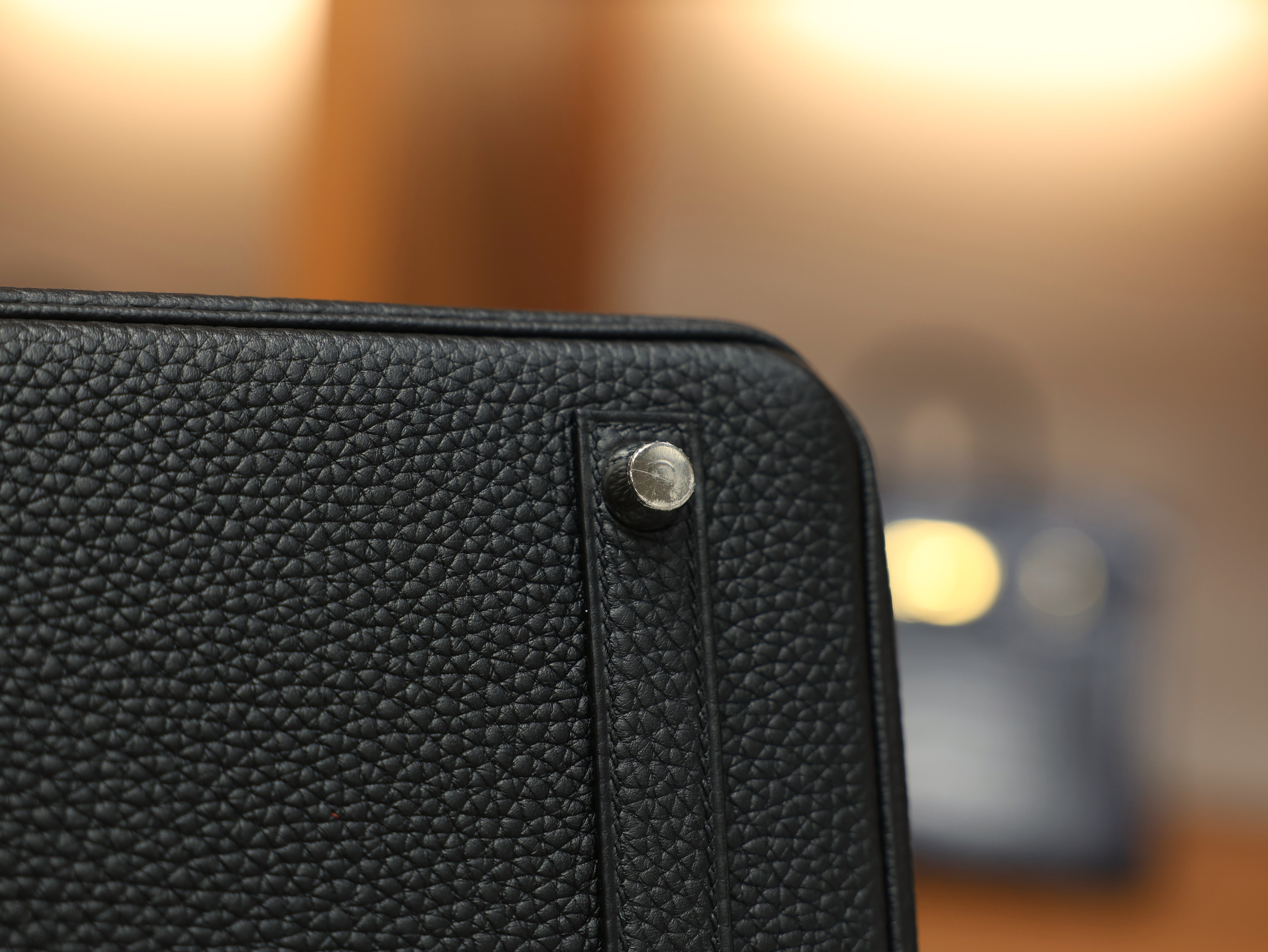 버킨 25 끌레망스 블랙 은장