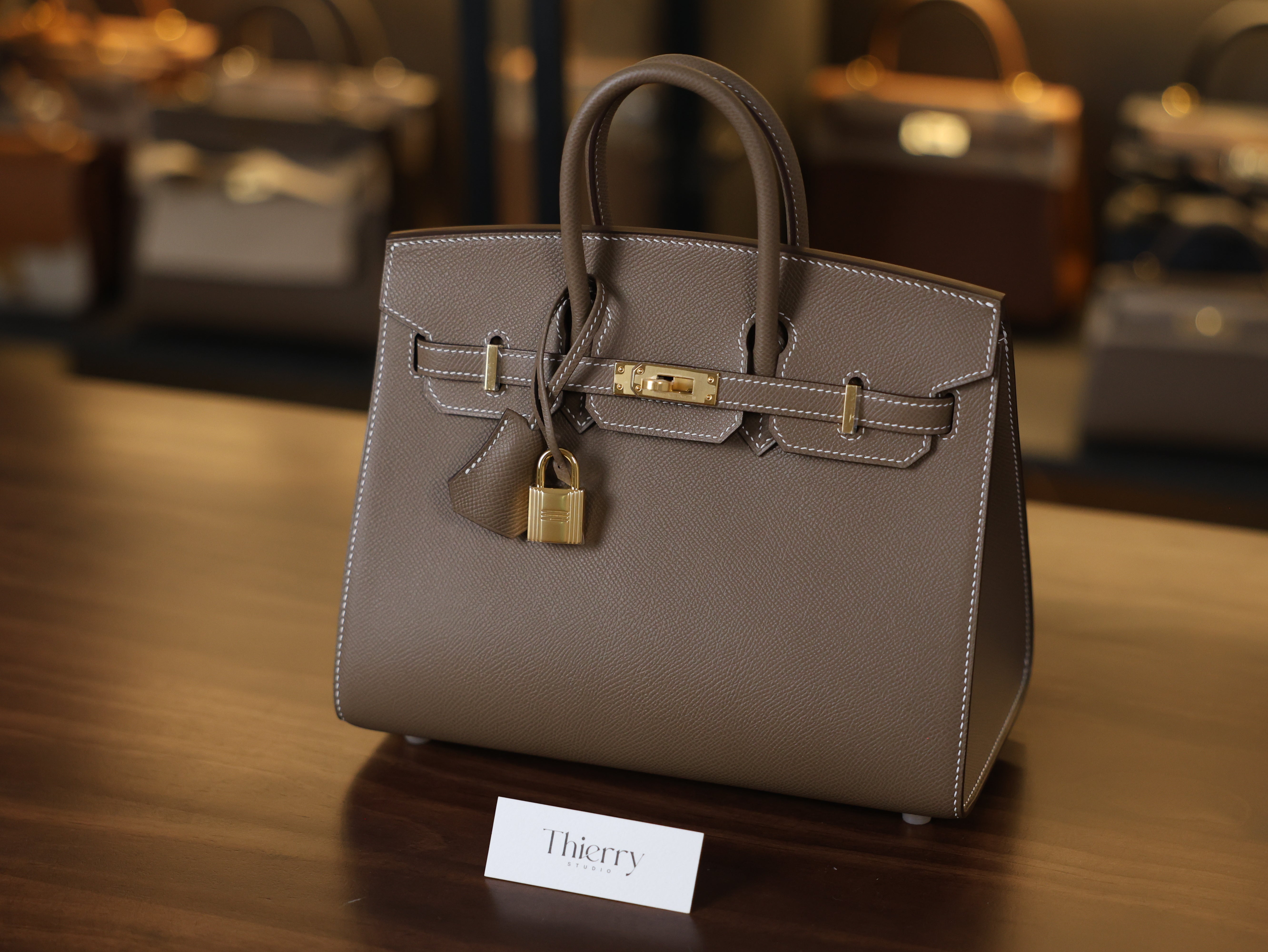 Birkin 25 epsom sellier etoupe GHW