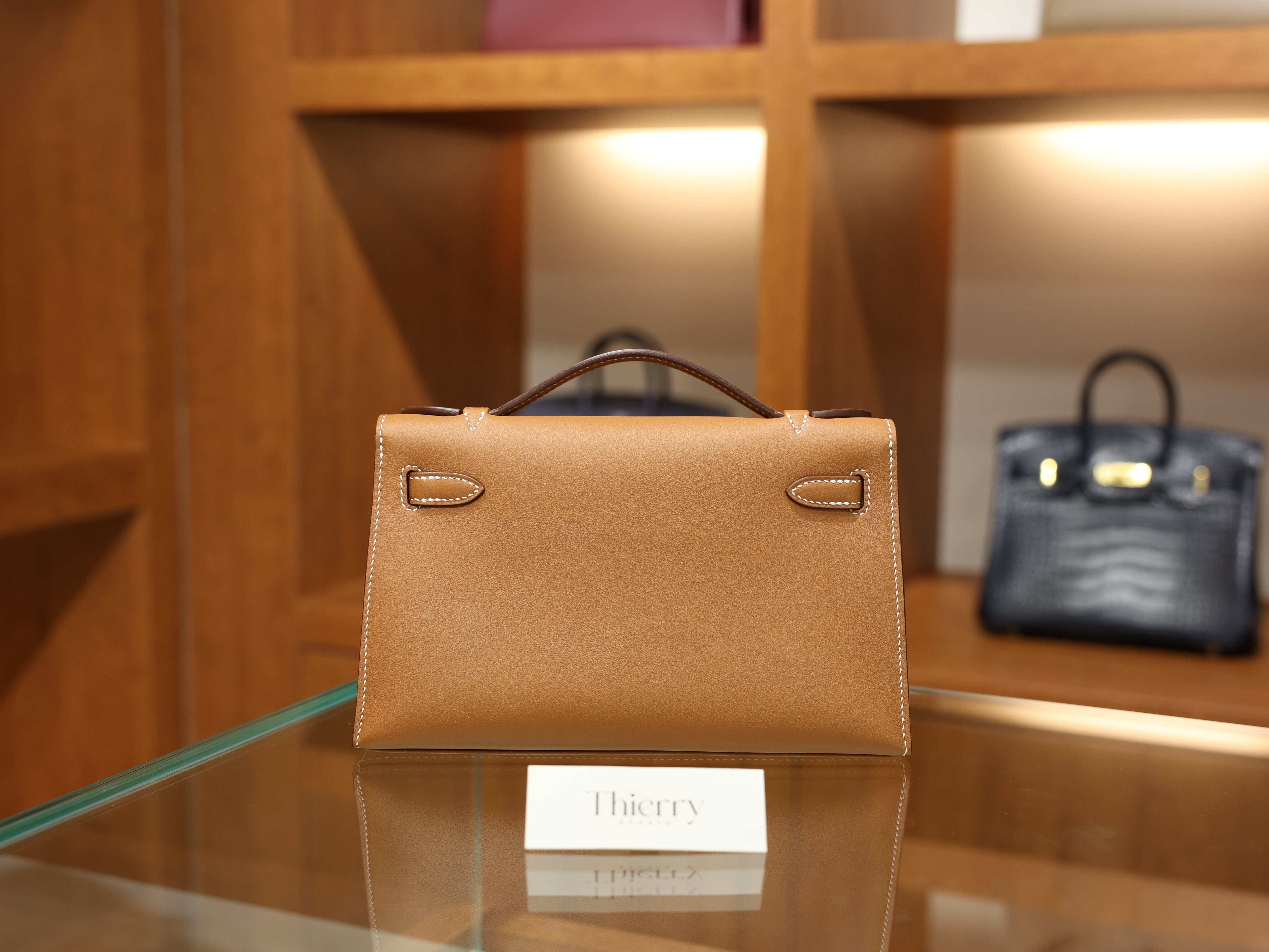 Kelly pochette swift gold GHW
