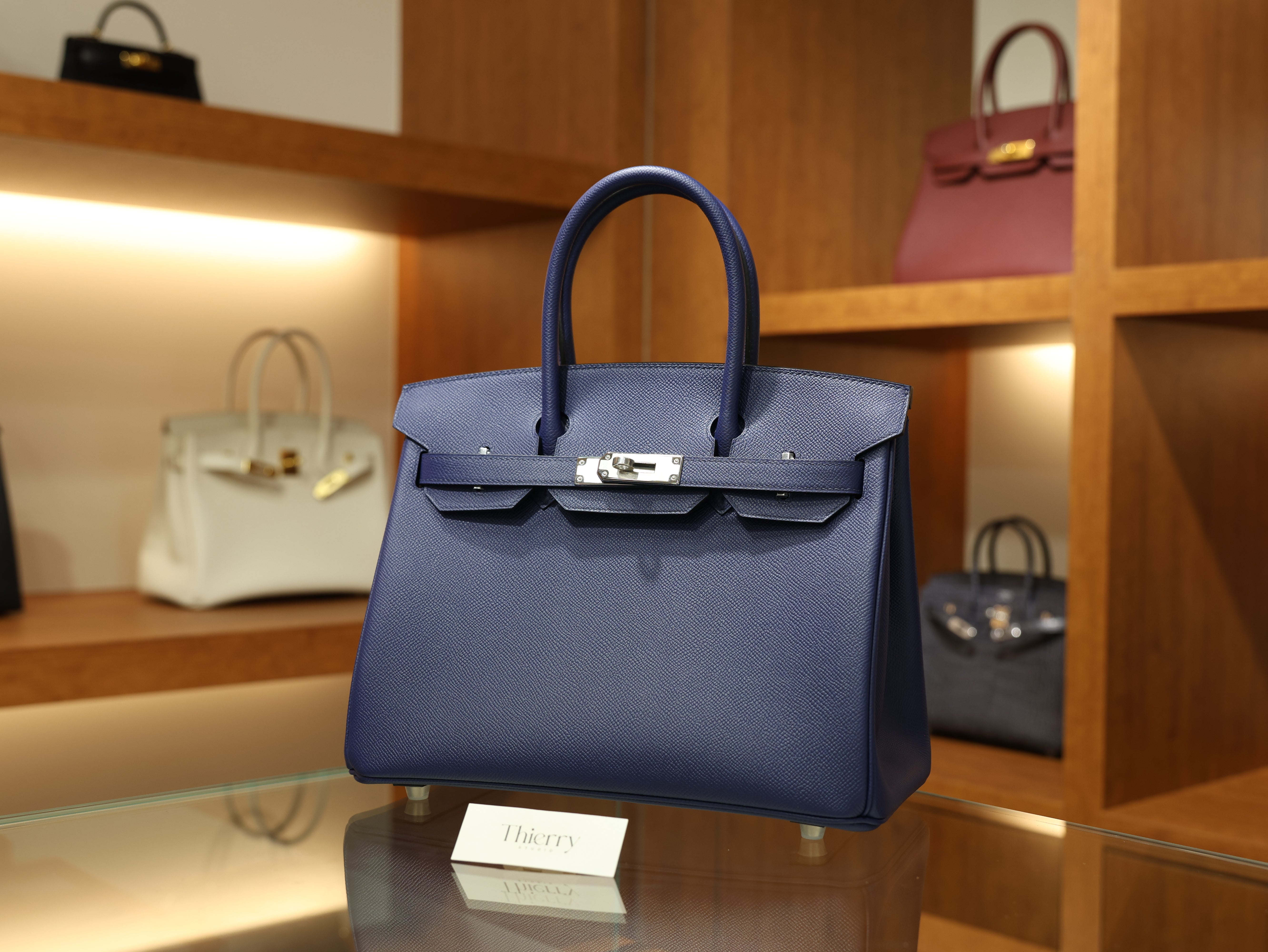 Birkin 30 epsom retourne blue saphir PHW