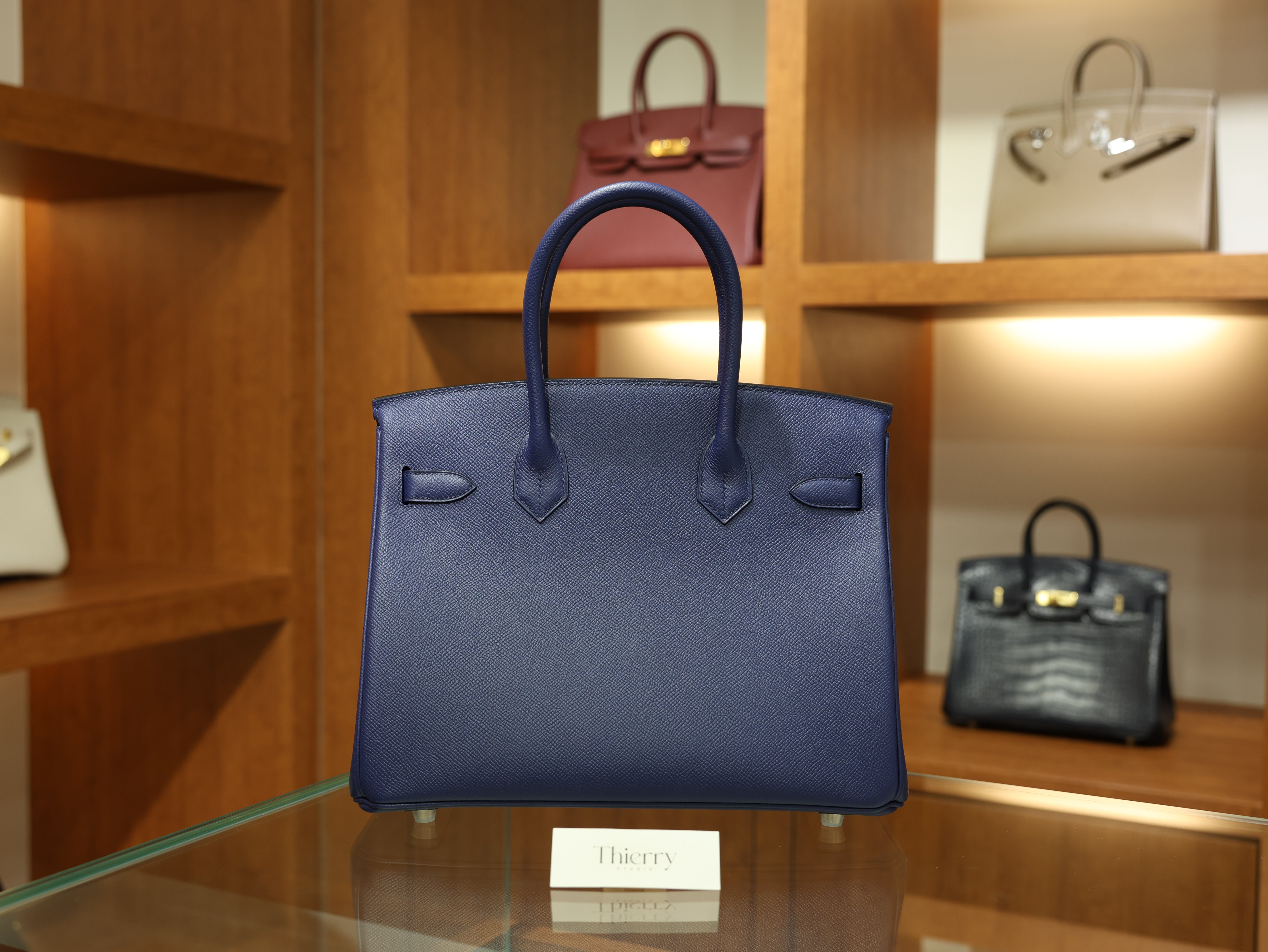 Birkin 30 epsom retourne blue saphir PHW