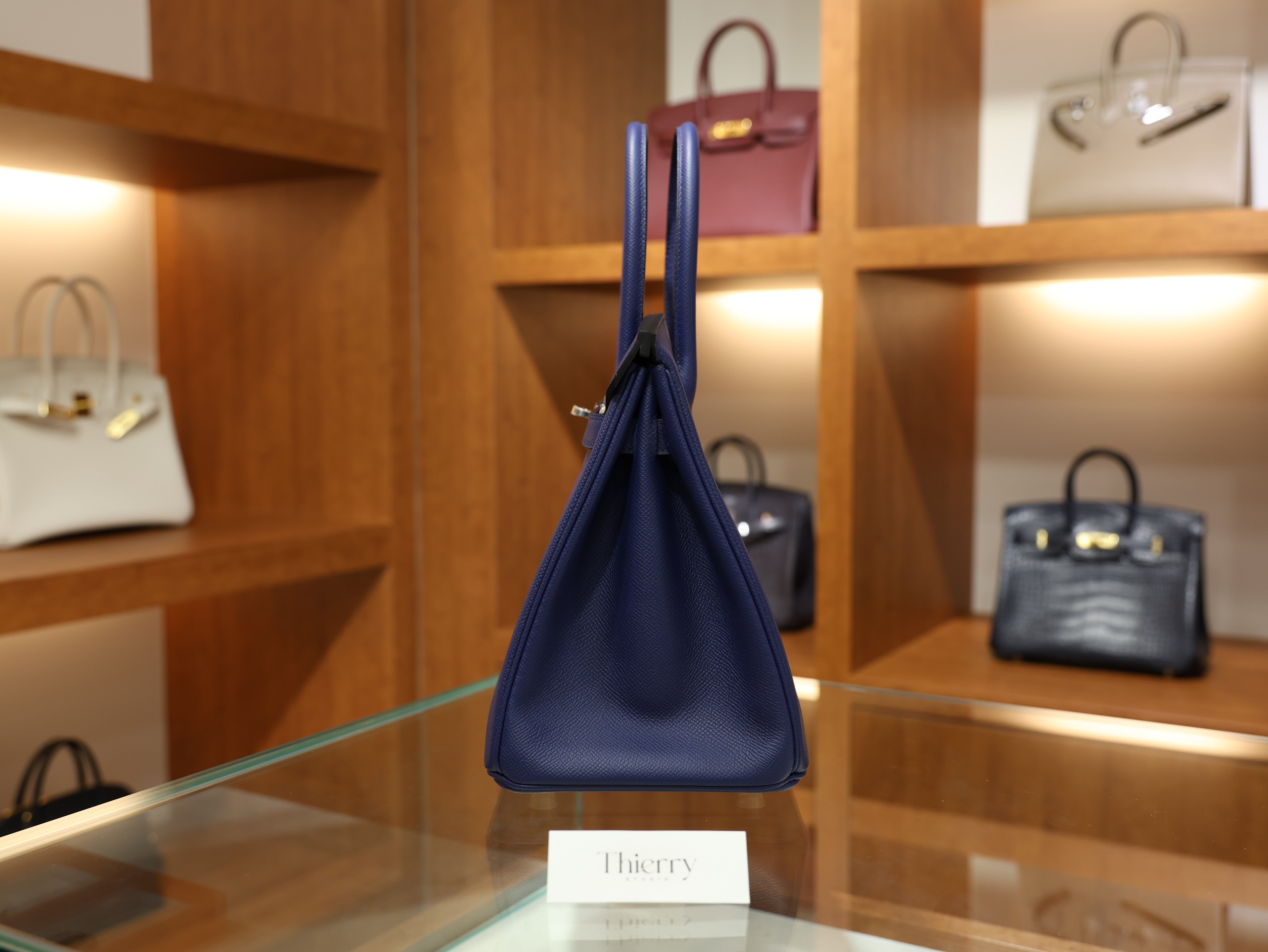 Birkin 30 epsom retourne blue saphir PHW