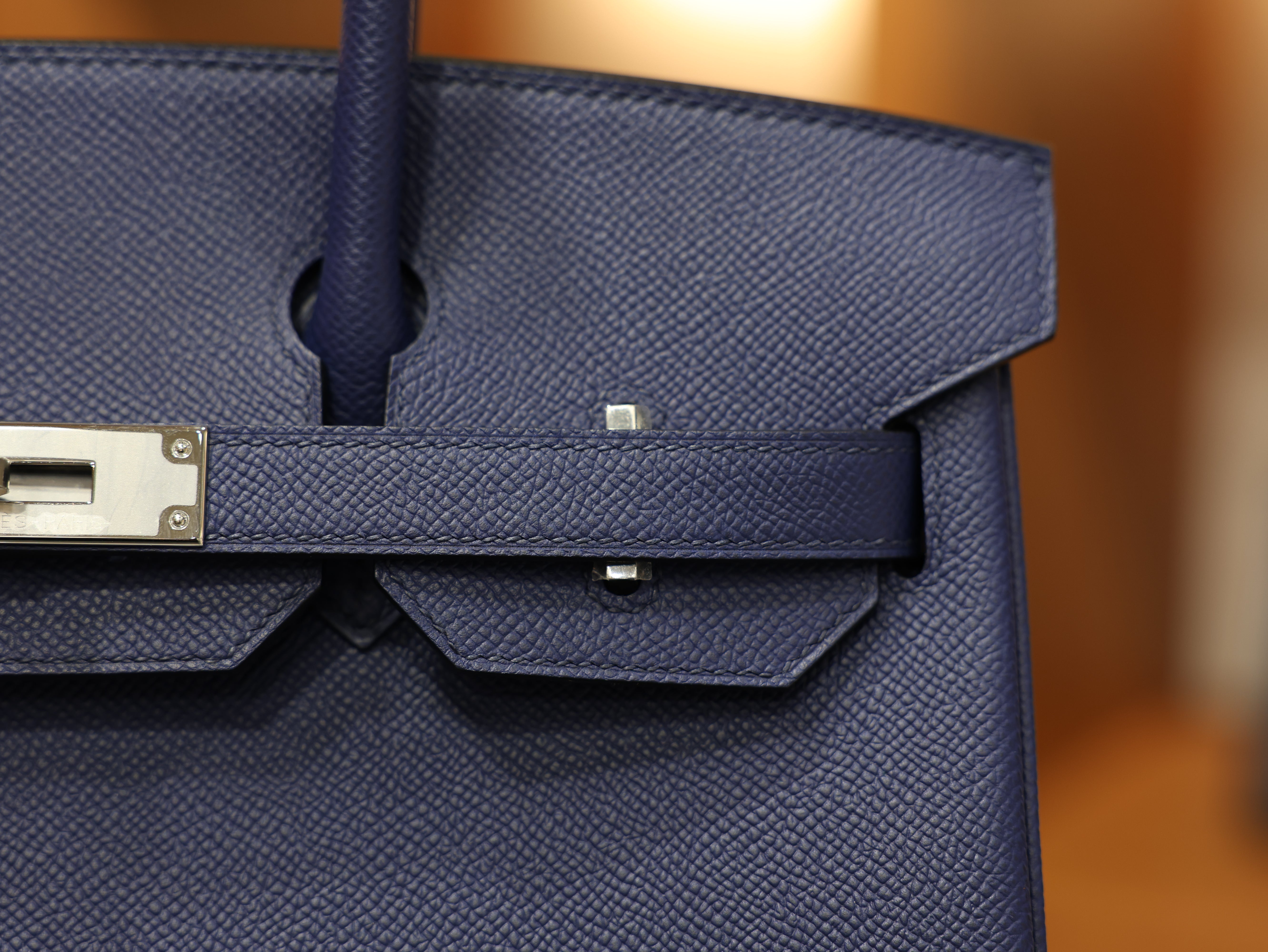 Birkin 30 epsom retourne blue saphir PHW