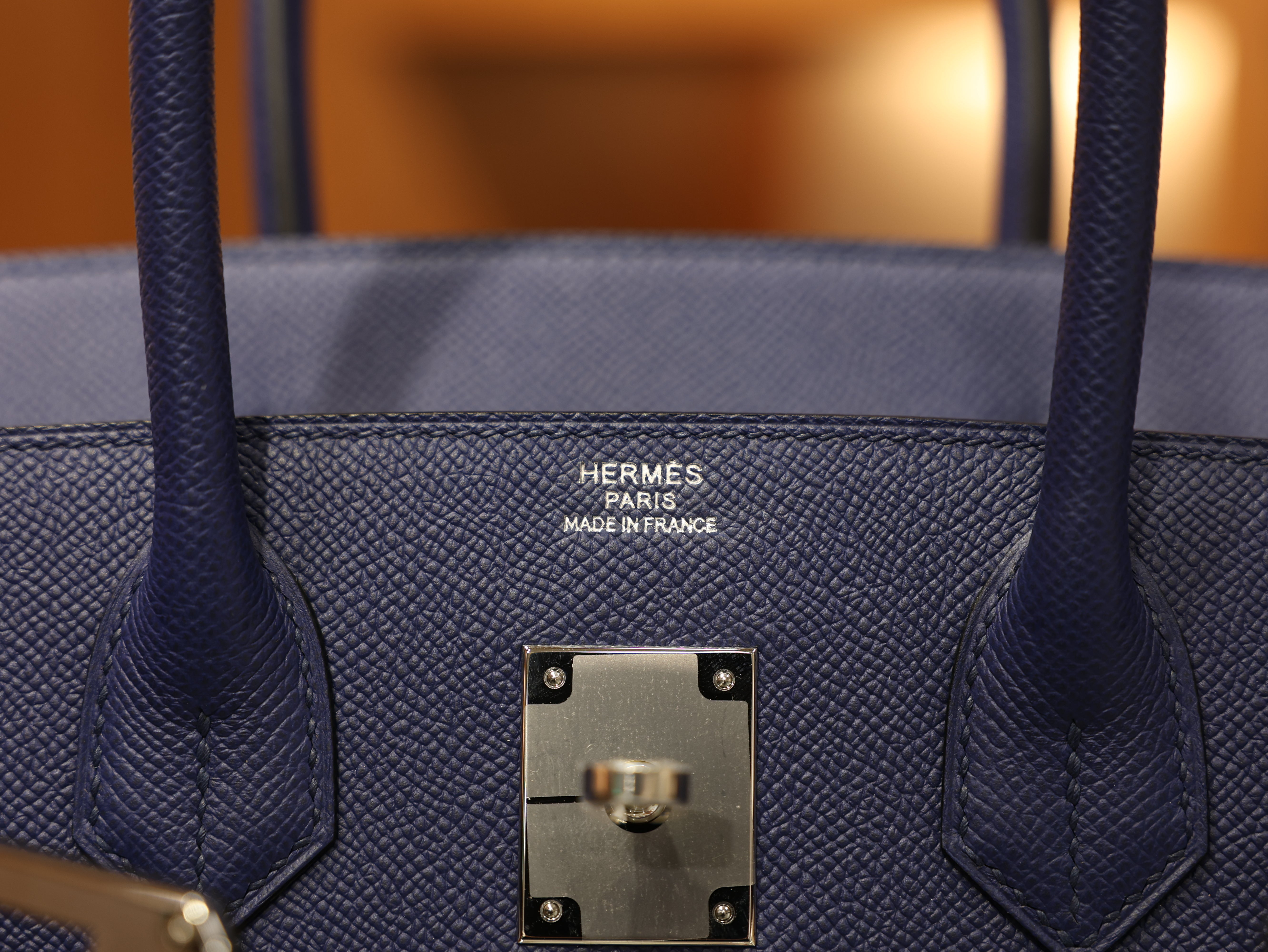 Birkin 30 epsom retourne blue saphir PHW