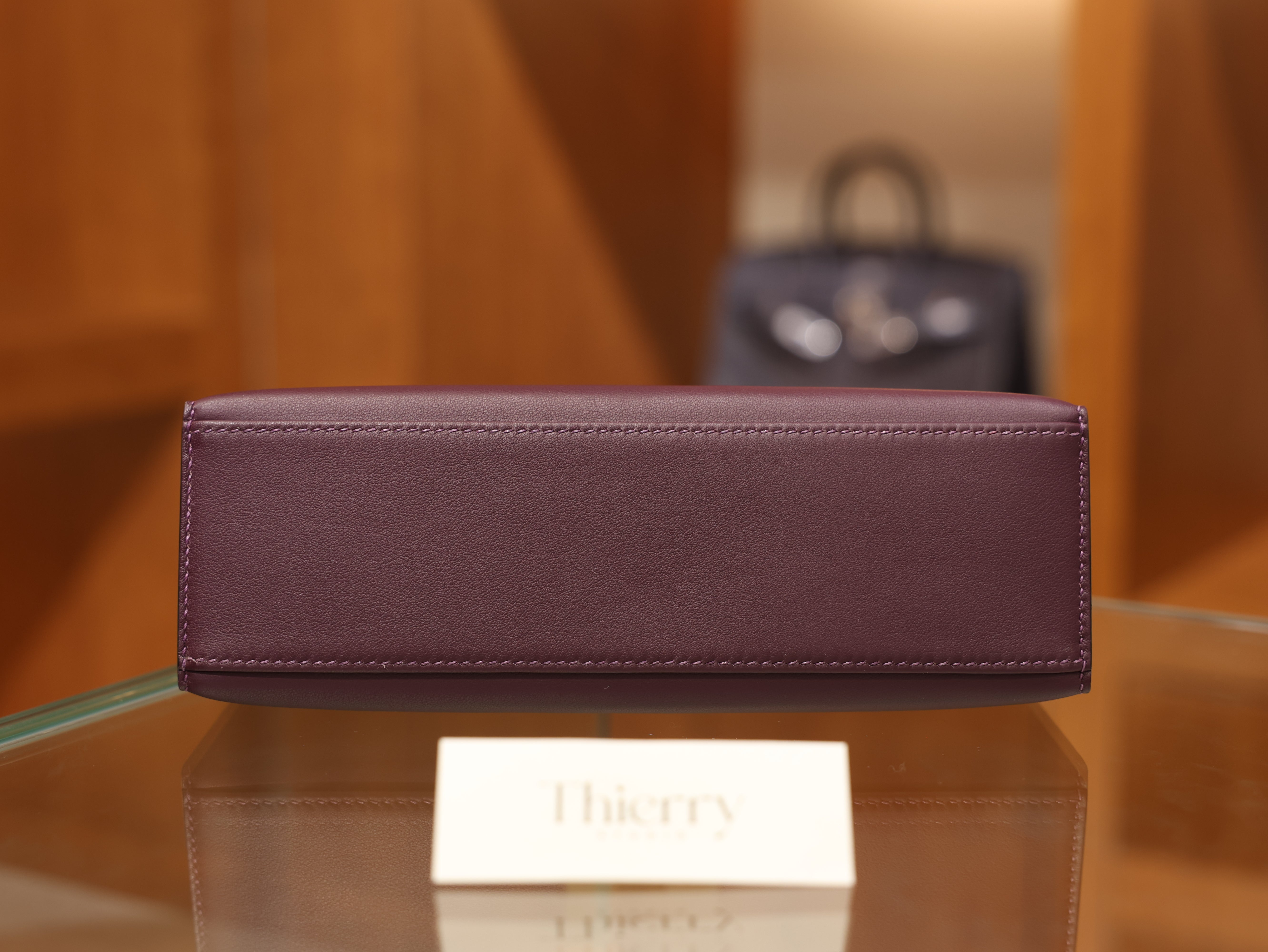 Kelly pochette swift casis PHW