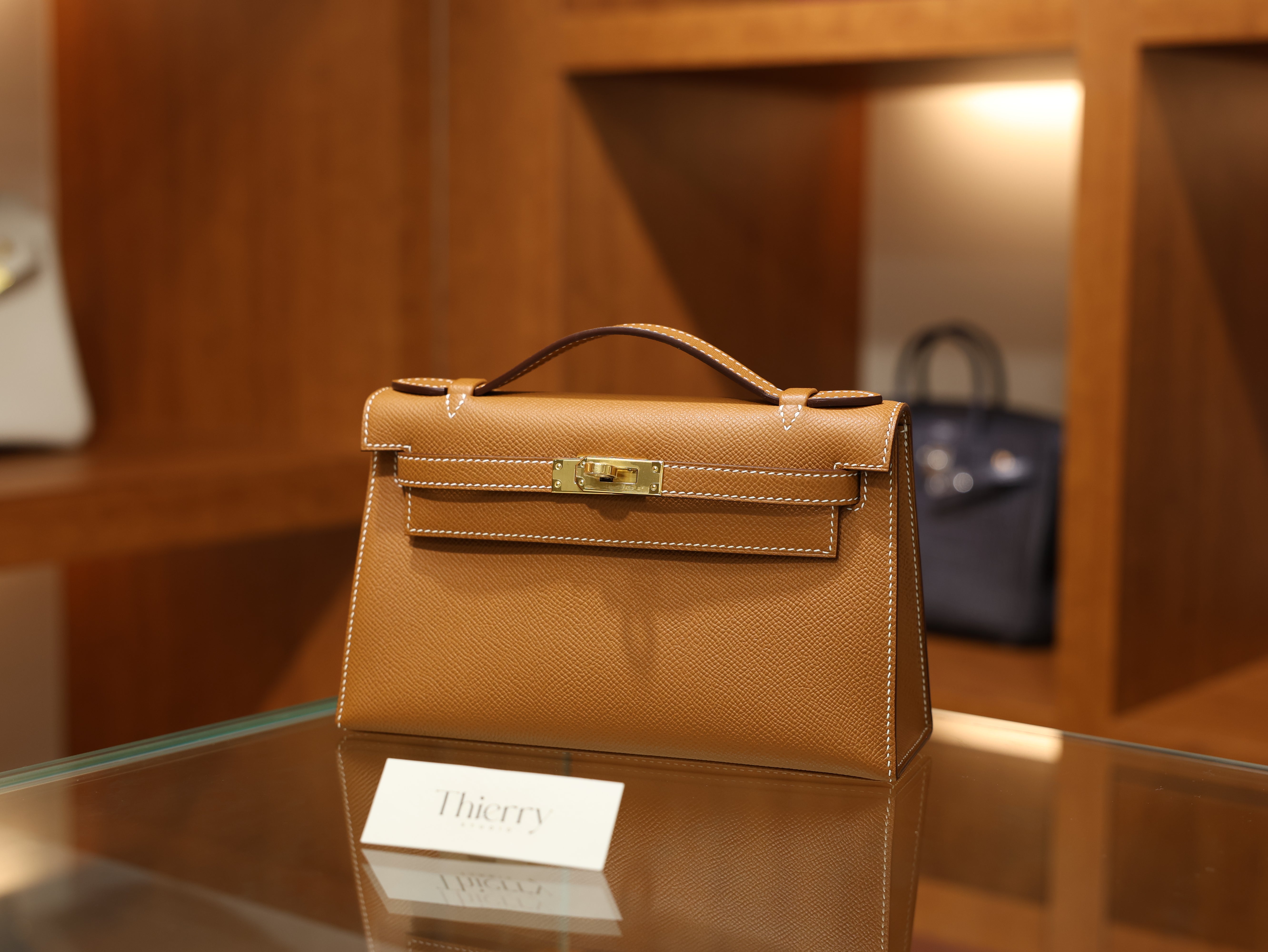 Kelly pochette epsom gold GHW