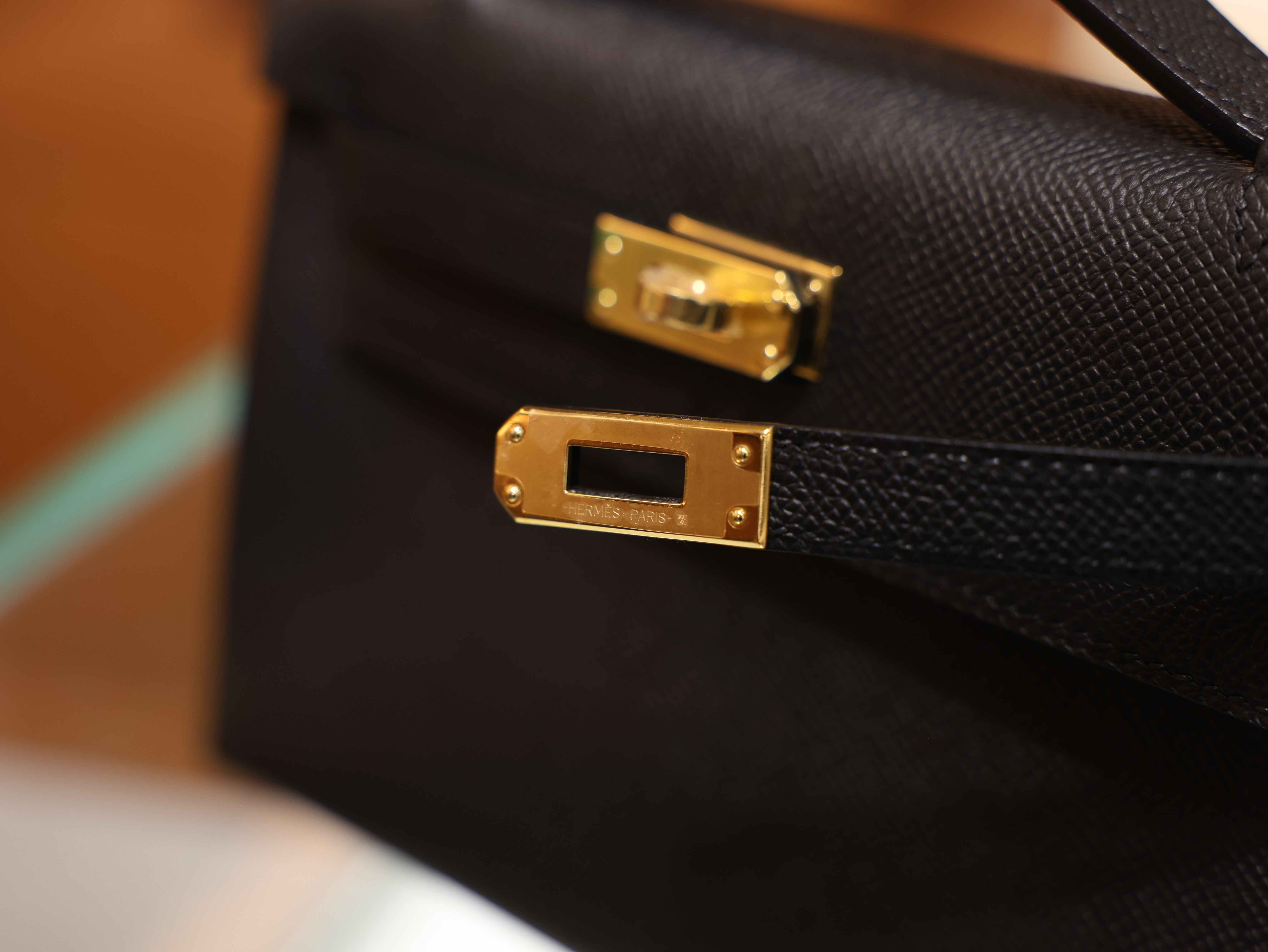 Kelly pochette epsom black GHW