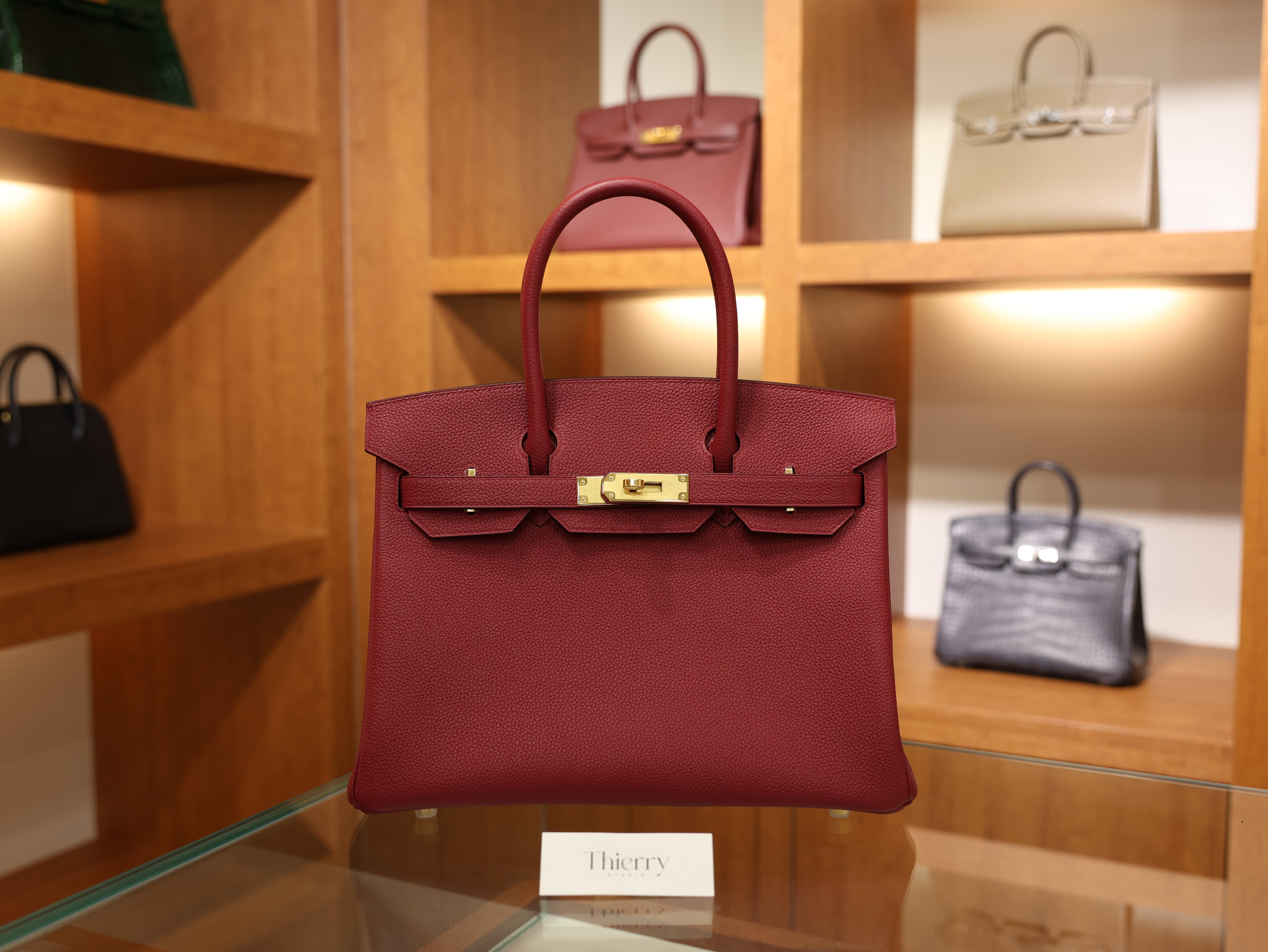 Birkin 30 togo rouge grenat GHW