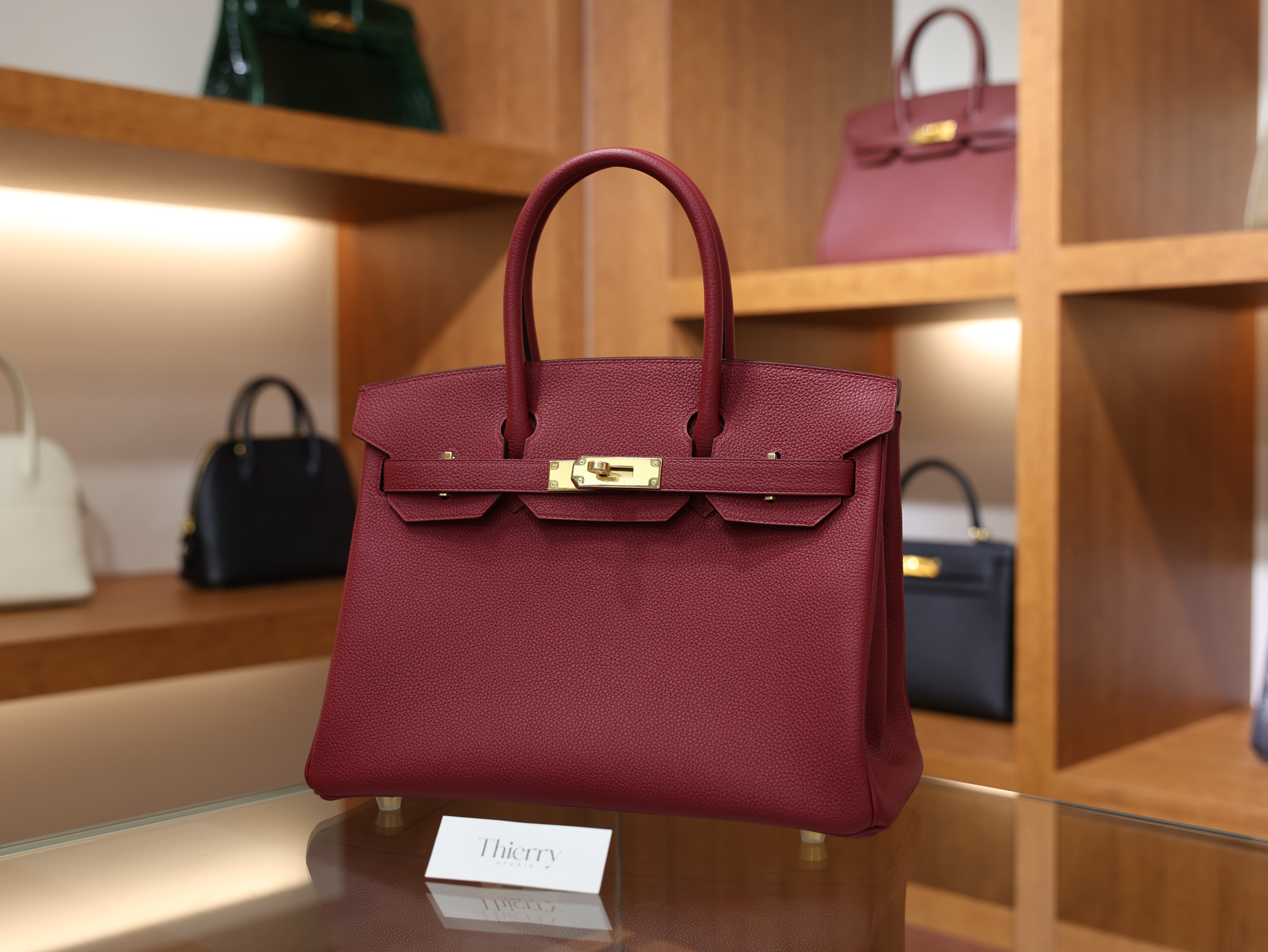 Birkin 30 togo rouge grenat GHW