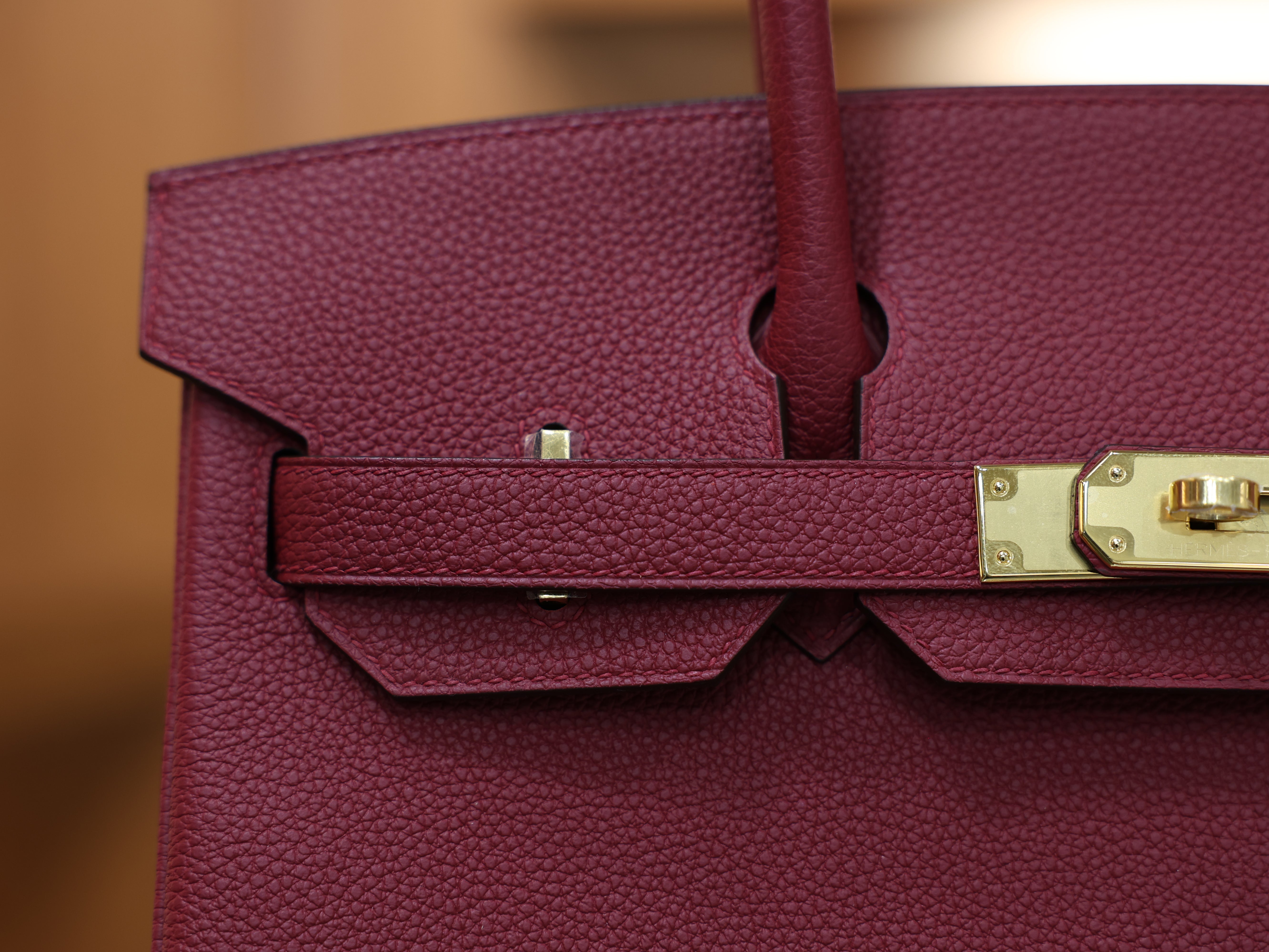 Birkin 30 togo rouge grenat GHW