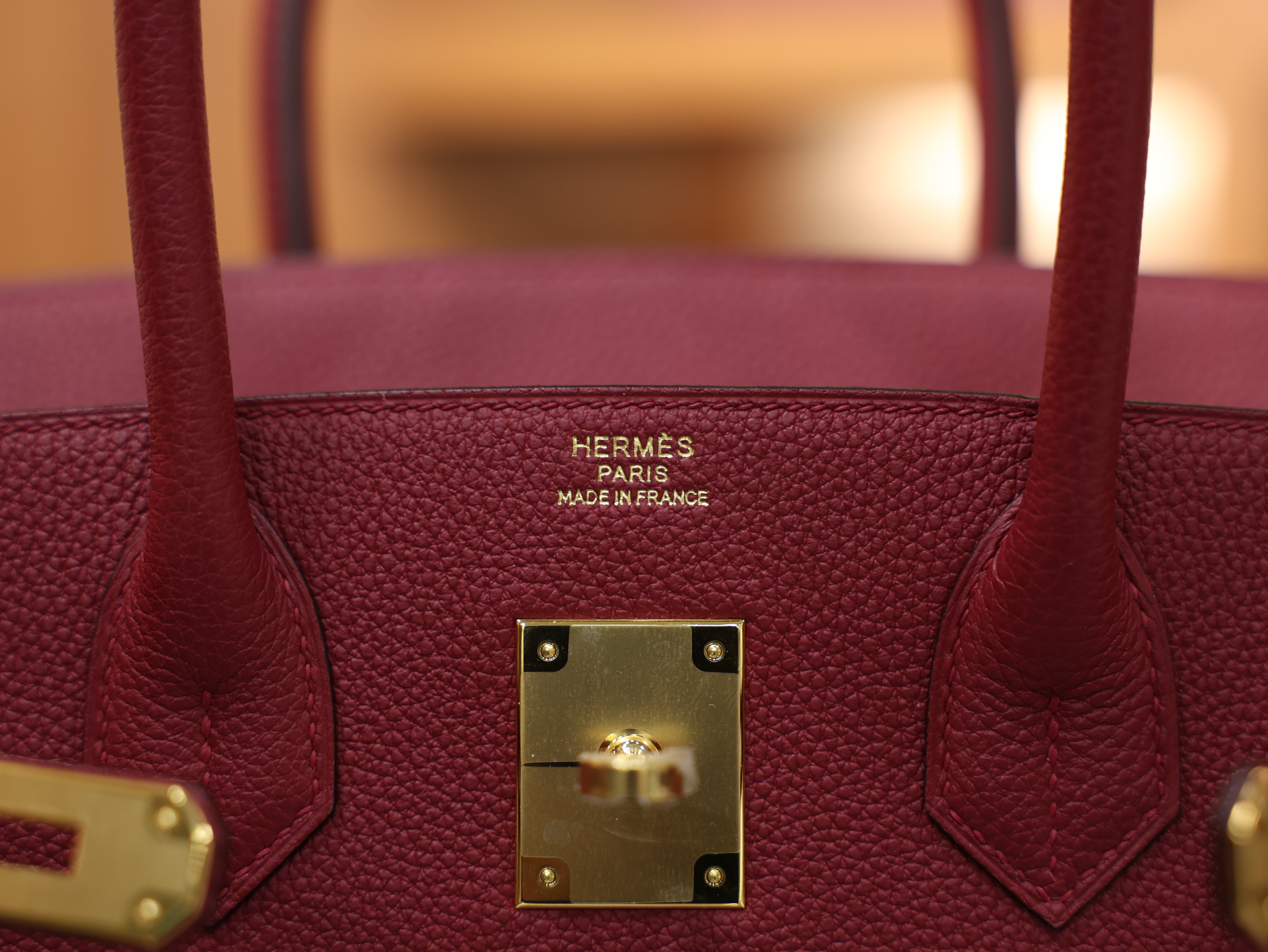Birkin 30 togo rouge grenat GHW