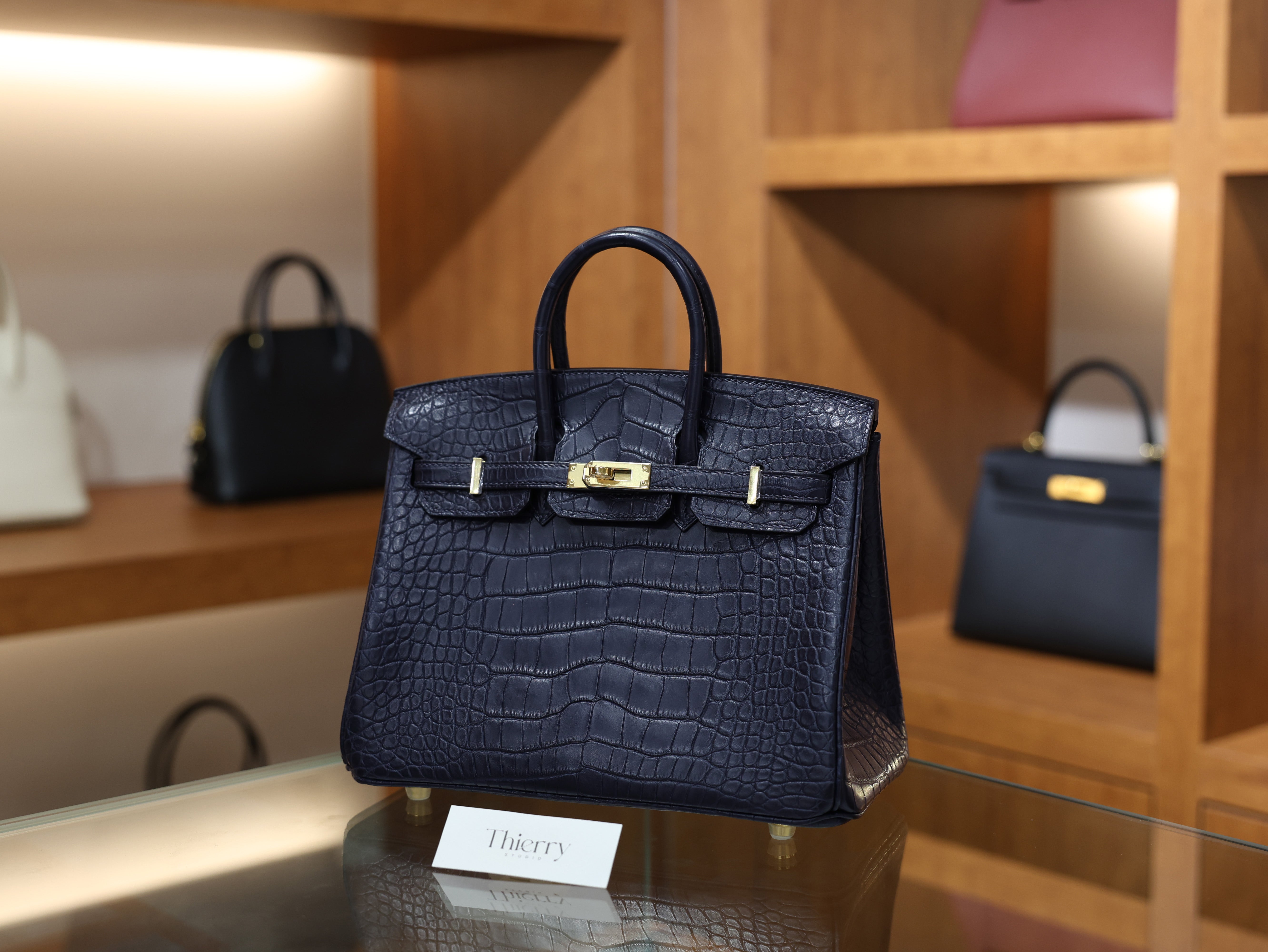 Birkin 25 matt alligator blue saphir GHW