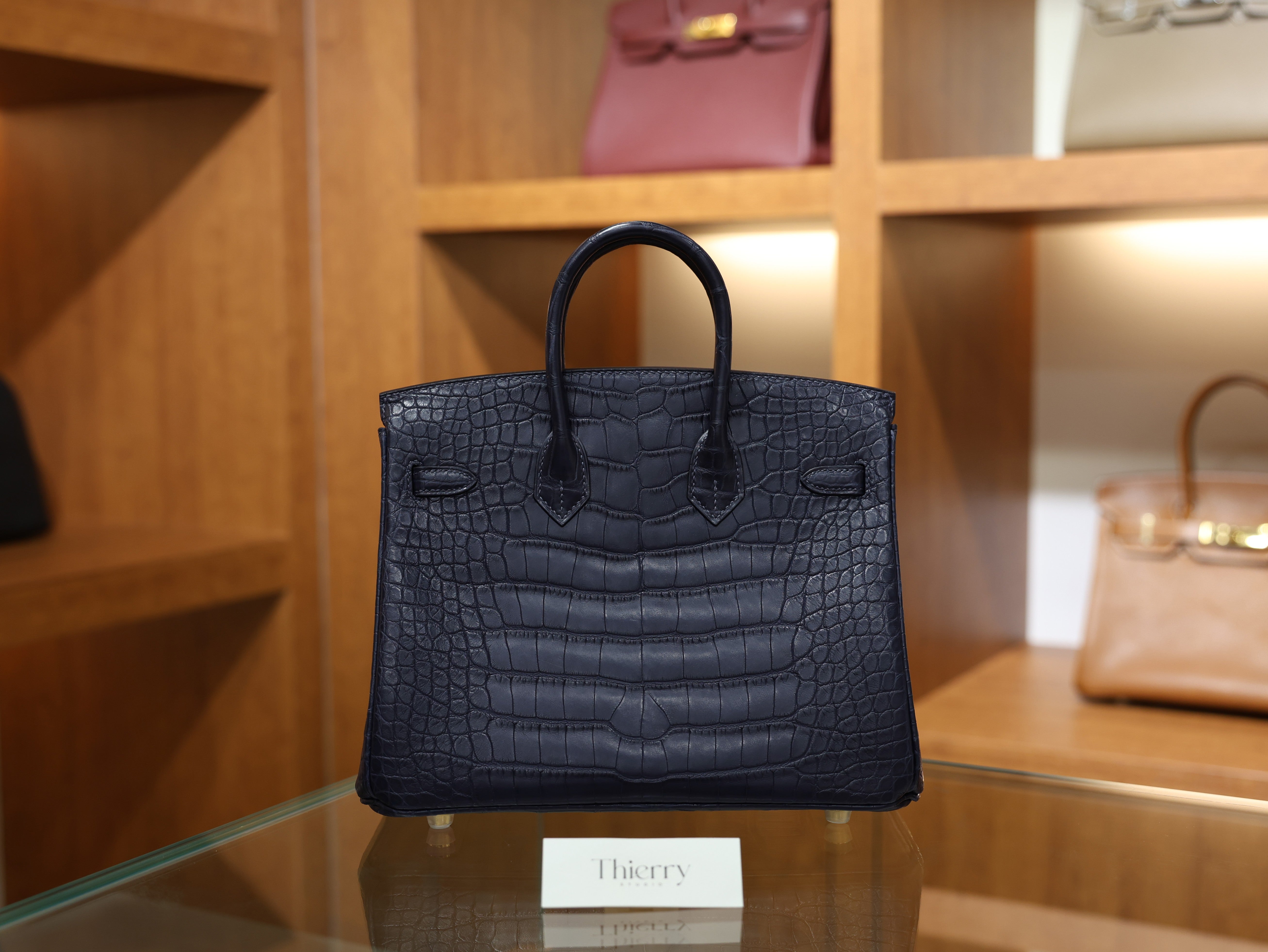 Birkin 25 matt alligator blue saphir GHW