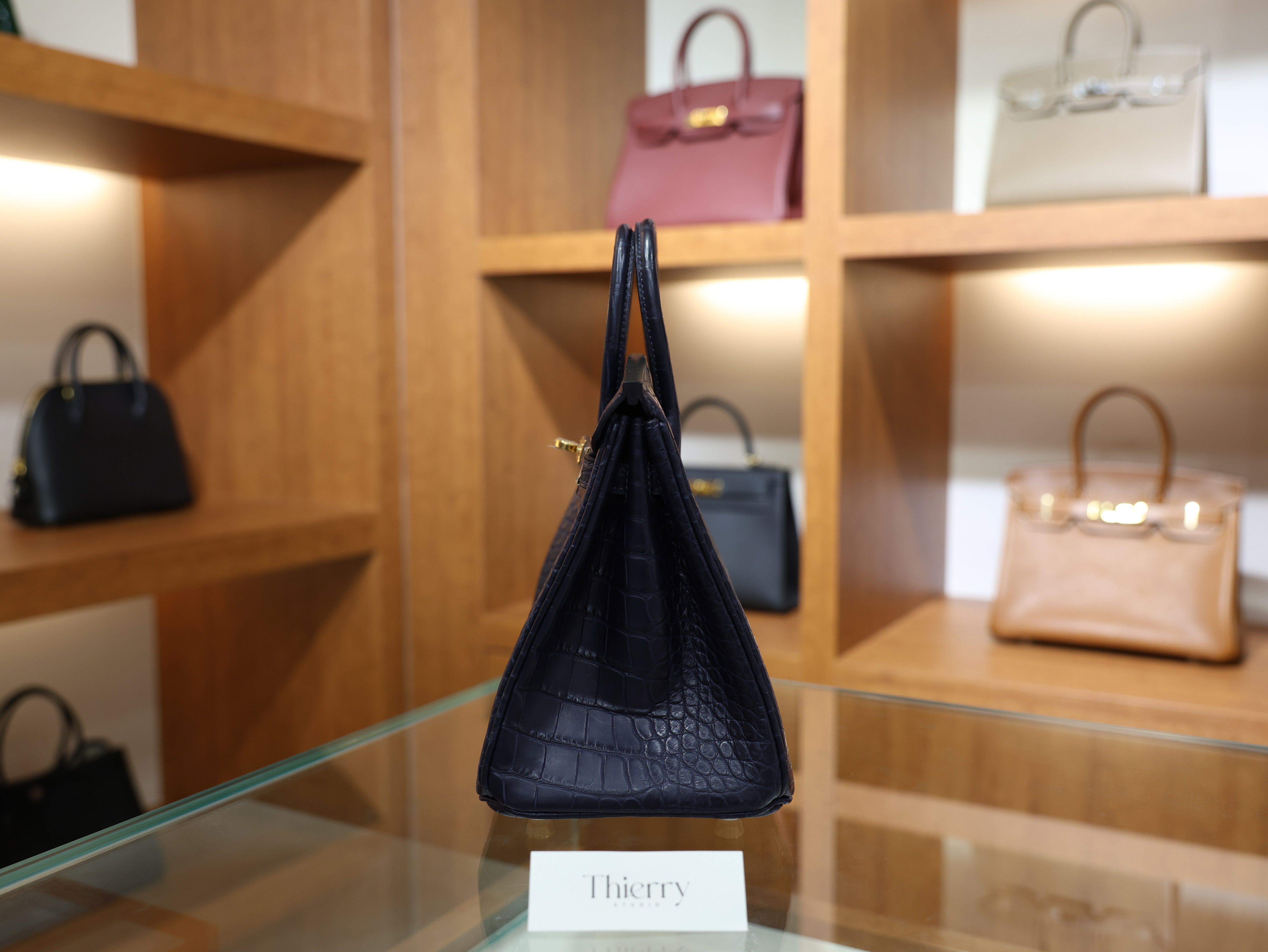 Birkin 25 matt alligator blue saphir GHW