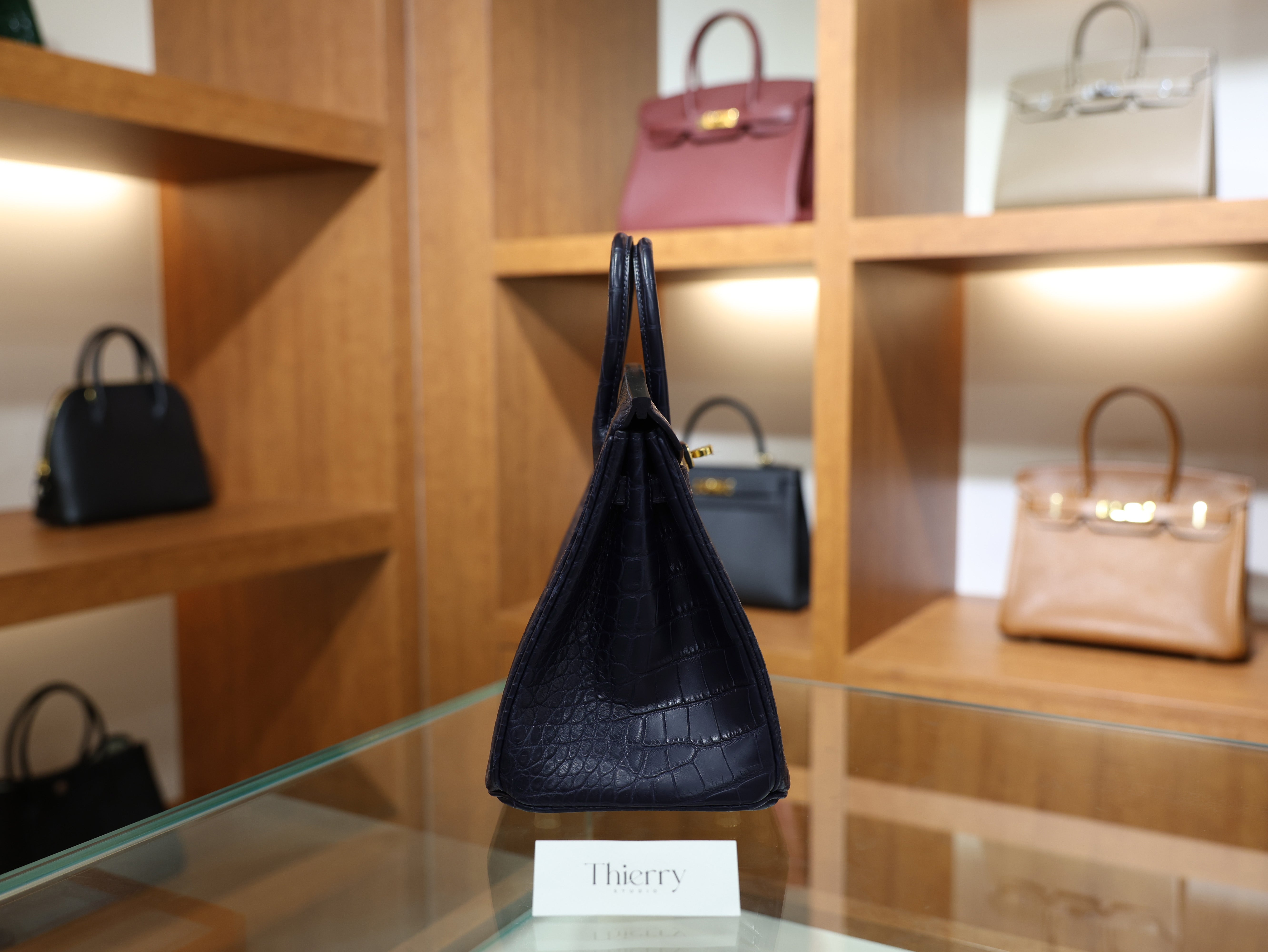 Birkin 25 matt alligator blue saphir GHW