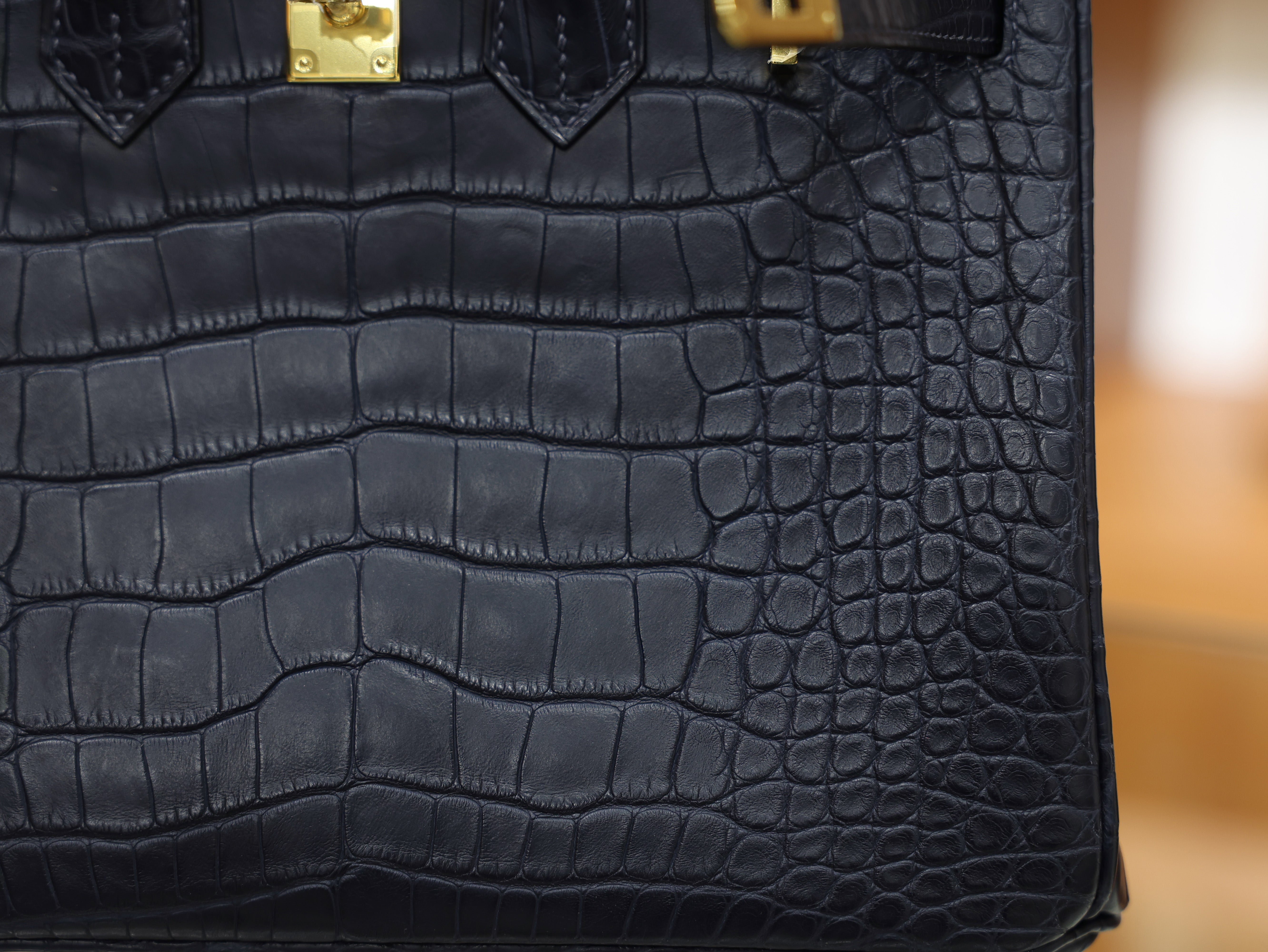 Birkin 25 matt alligator blue saphir GHW