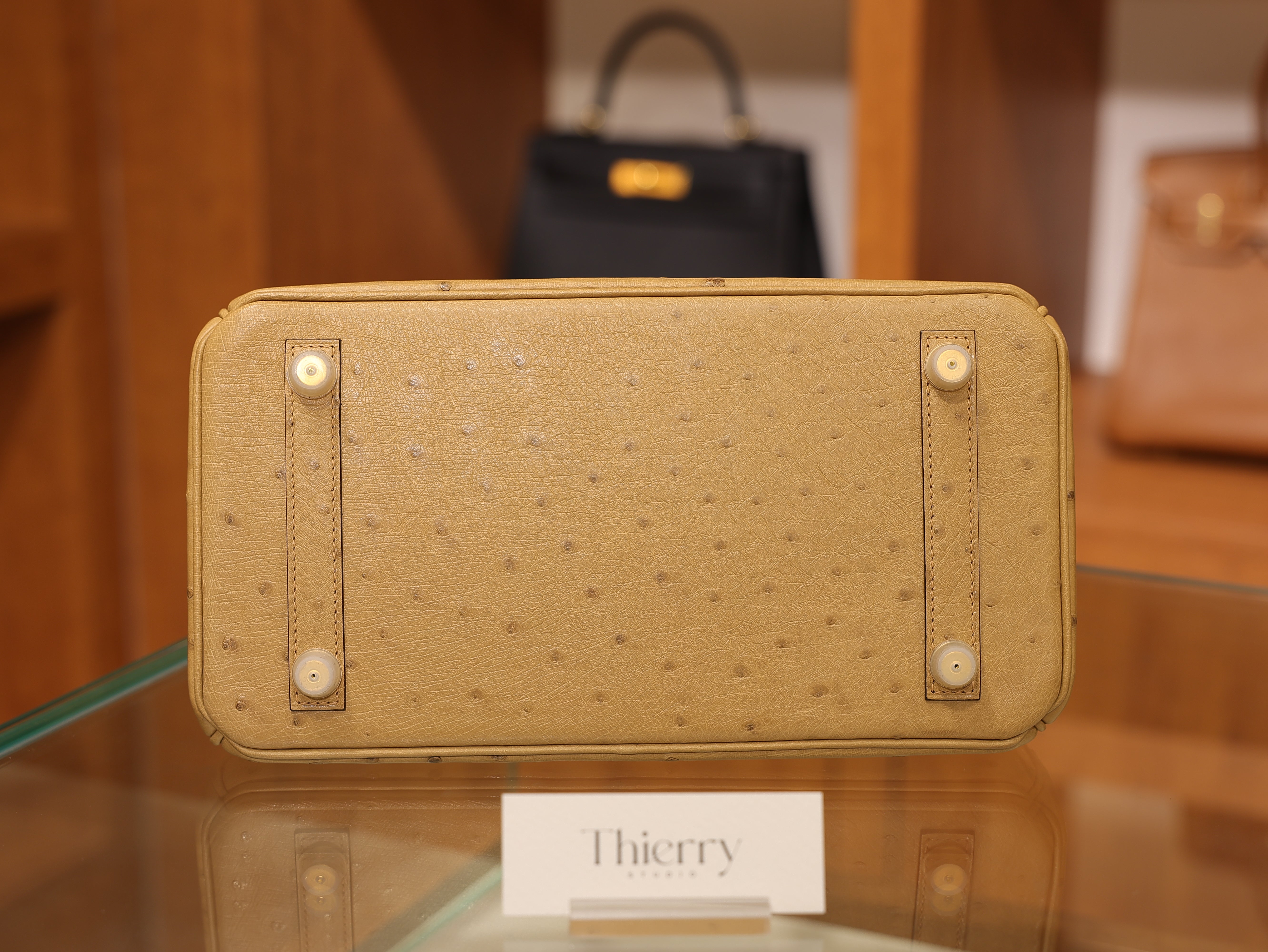 Birkin 25 ostrich chai GHW