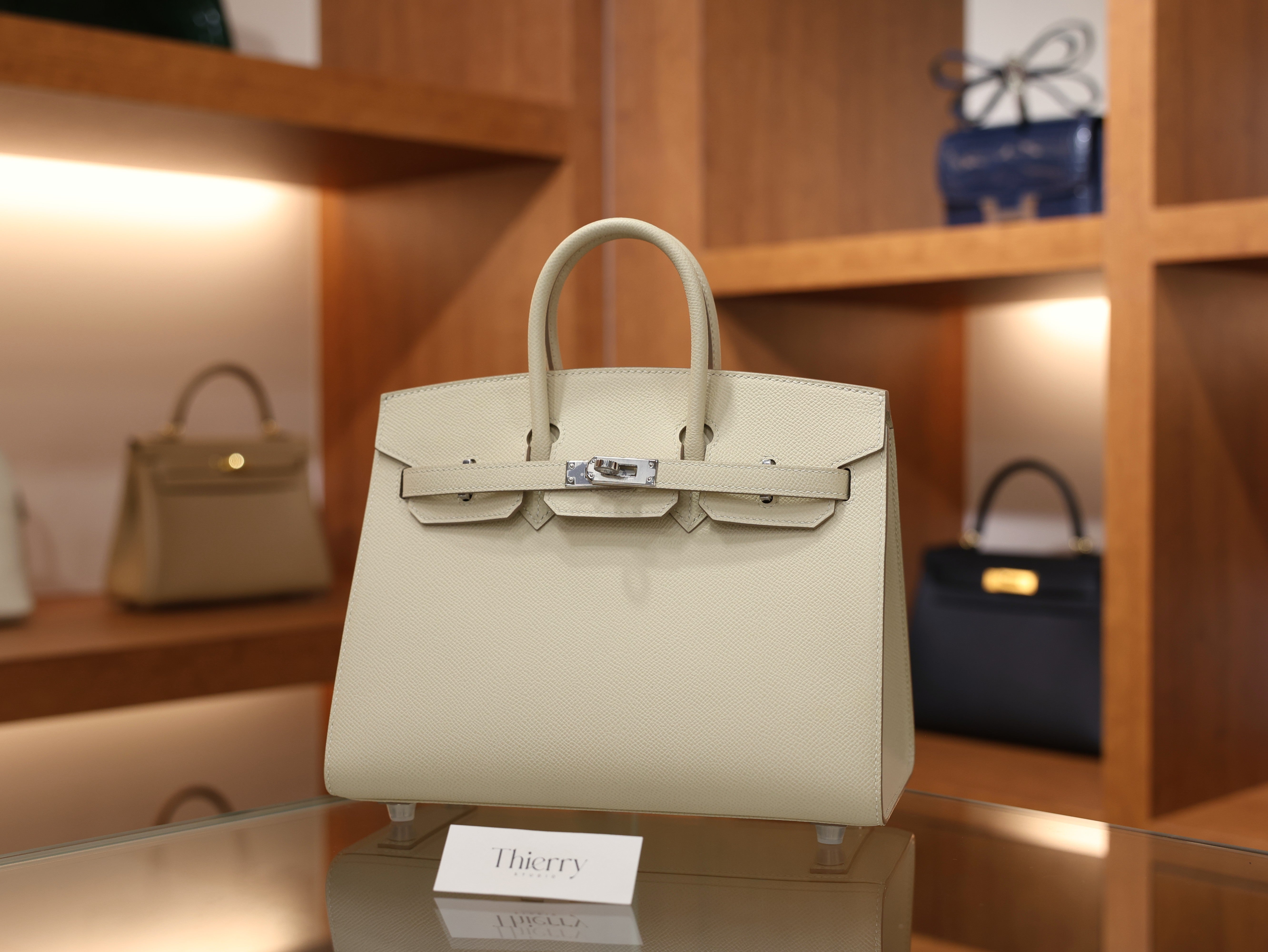 Birkin 25 epsom sellier craie PHW