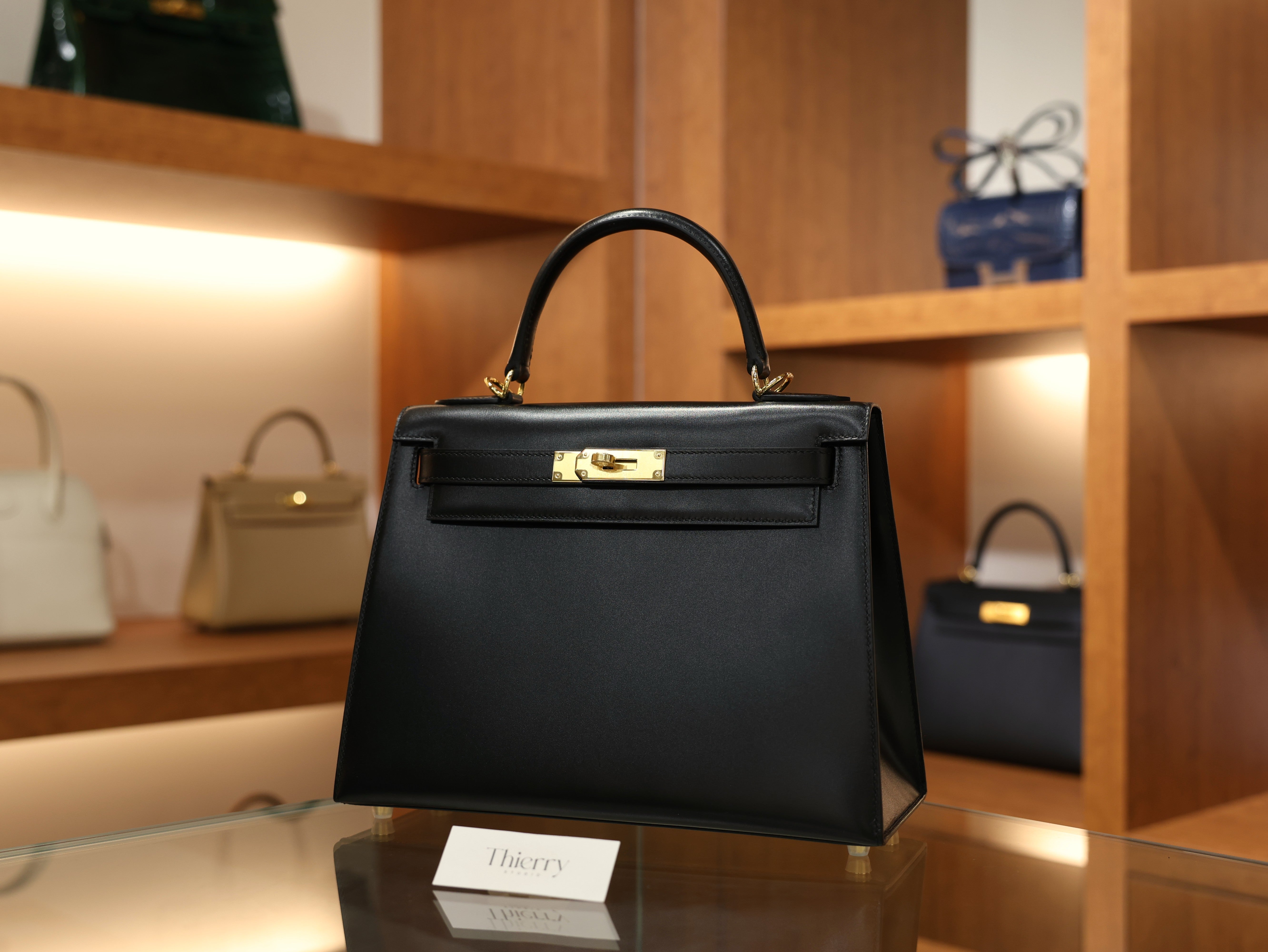 Kelly 28 box sellier black GHW