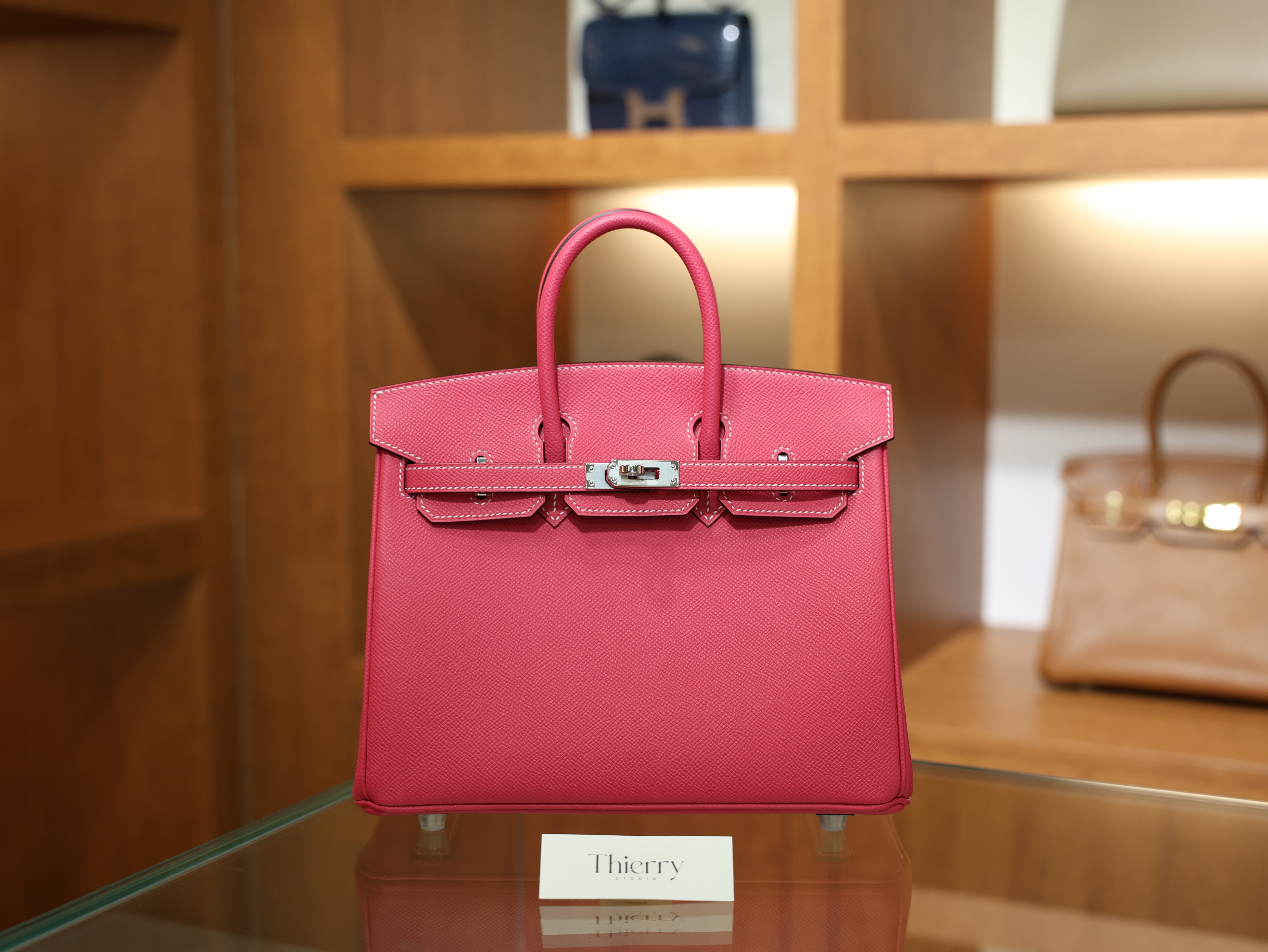 Birkin 25 epsom retourne rose tyrien PHW