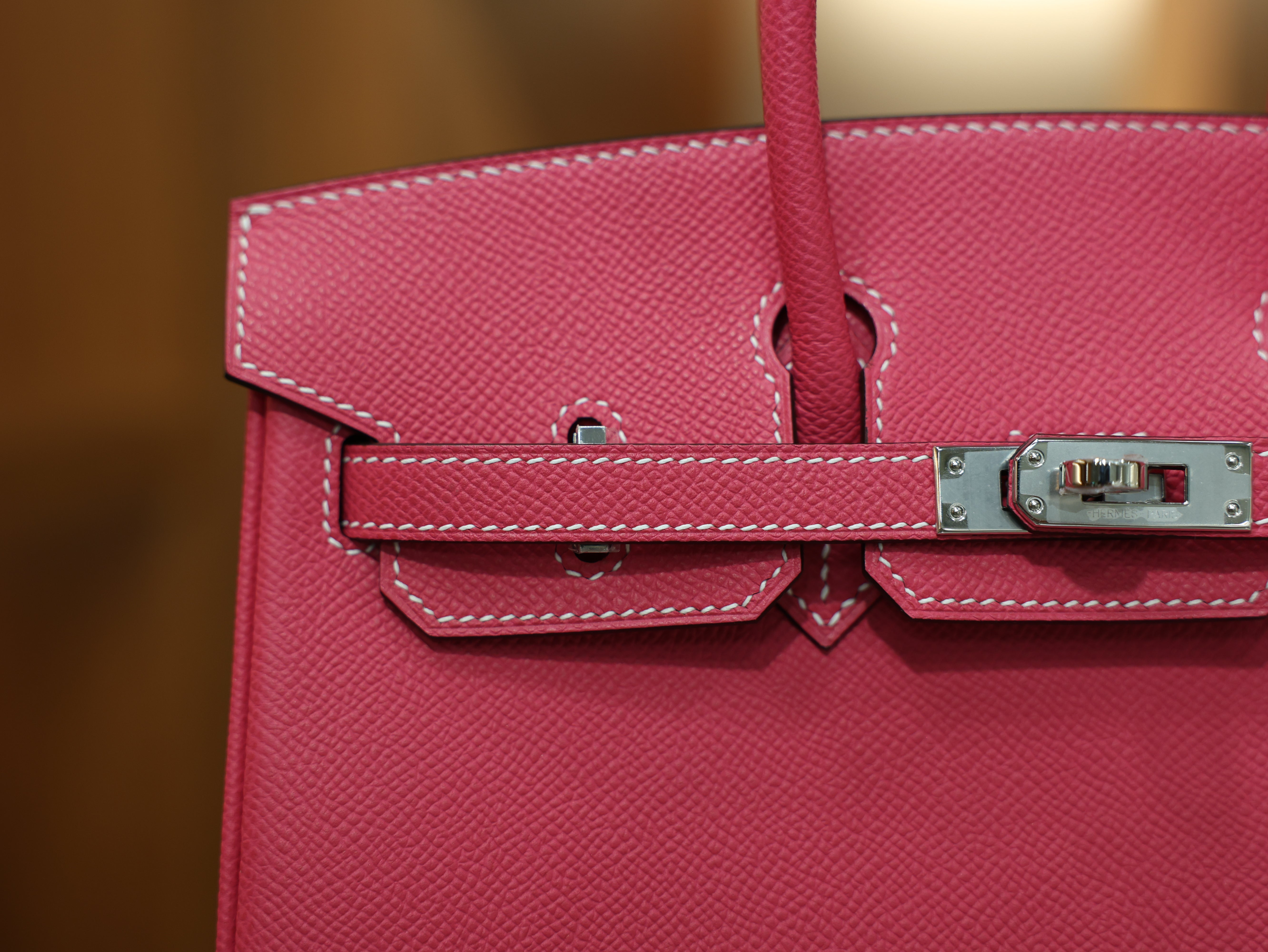 Birkin 25 epsom retourne rose tyrien PHW