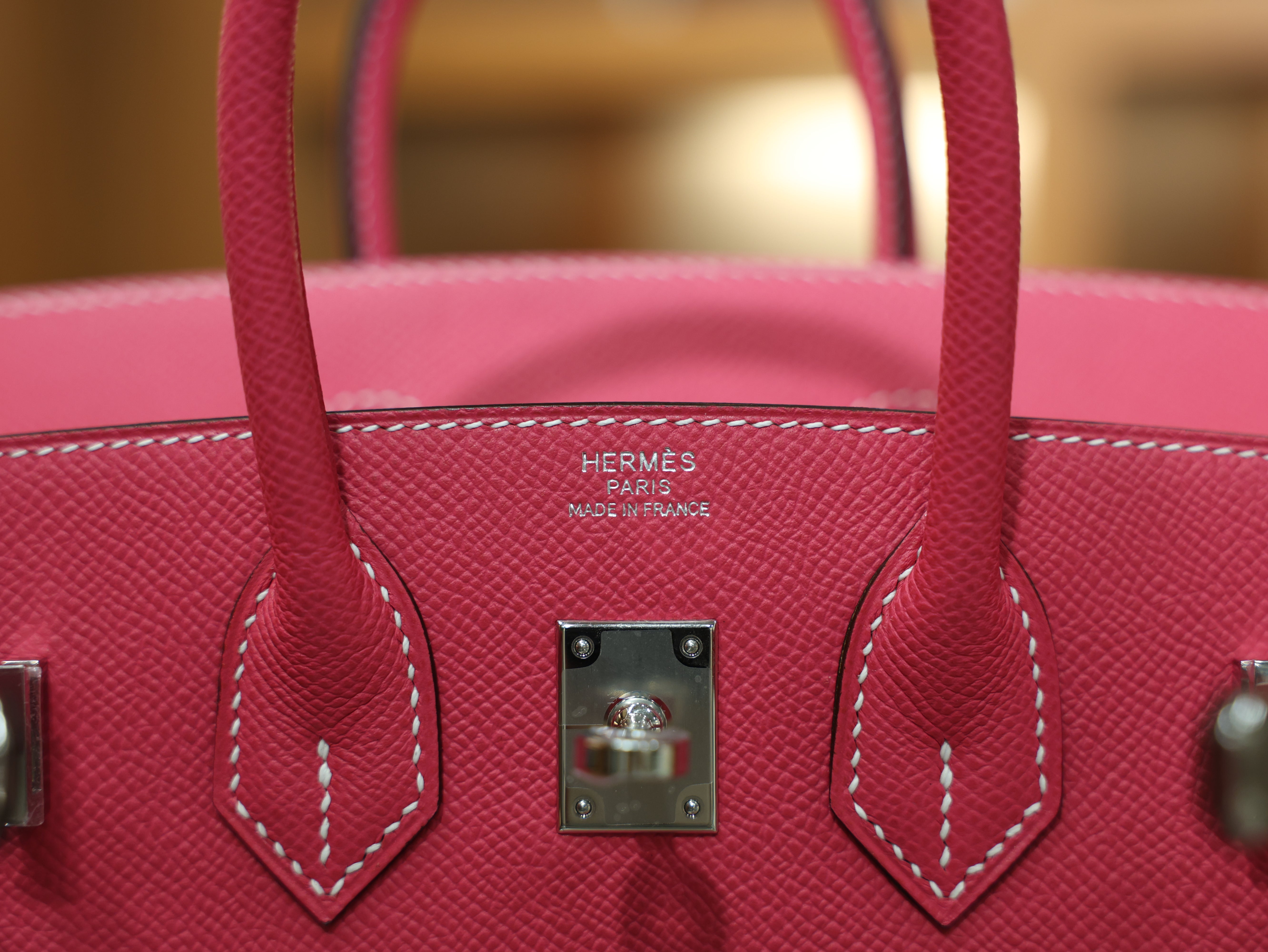 Birkin 25 epsom retourne rose tyrien PHW