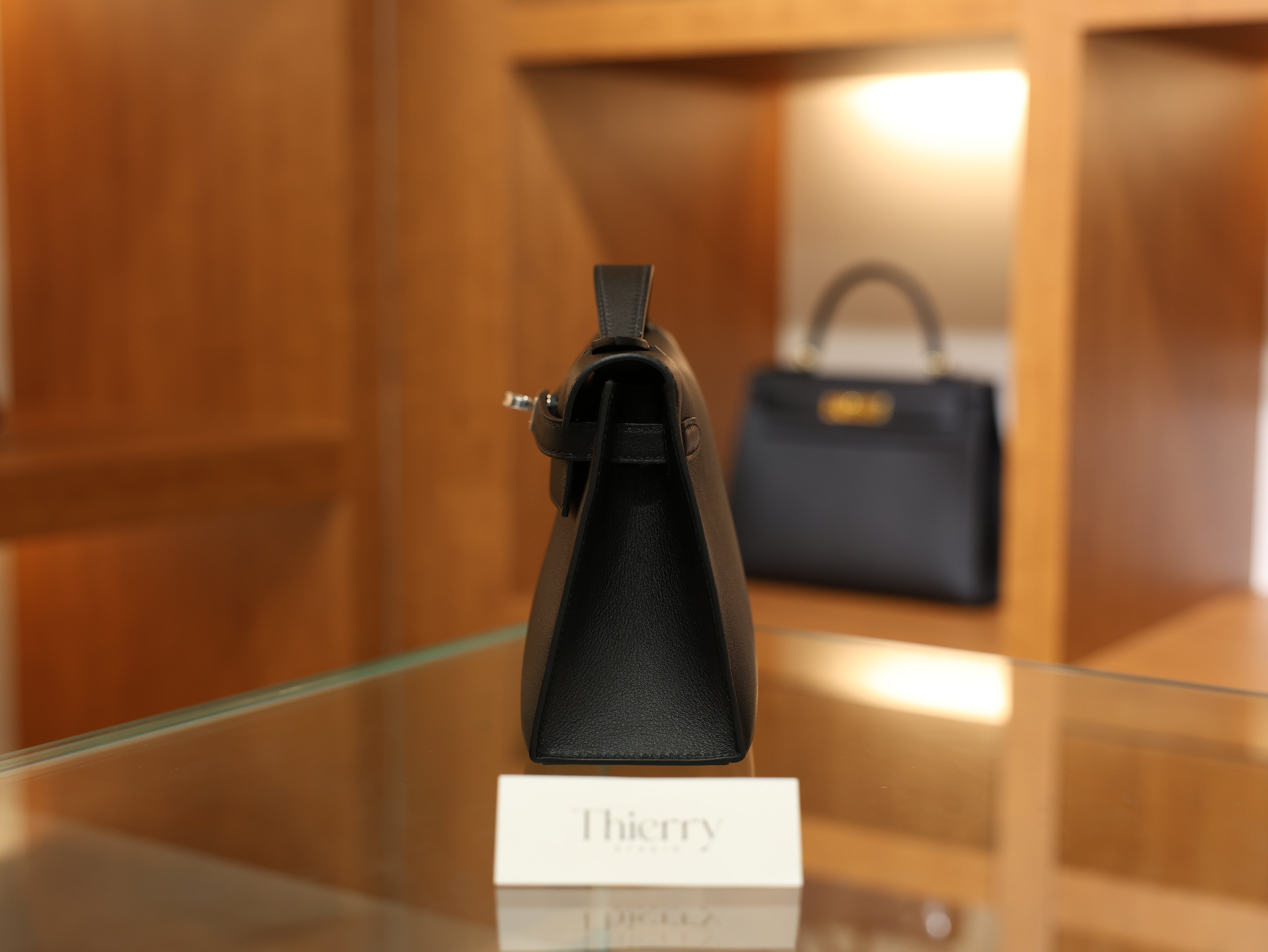 Kelly pochette swift black PHW