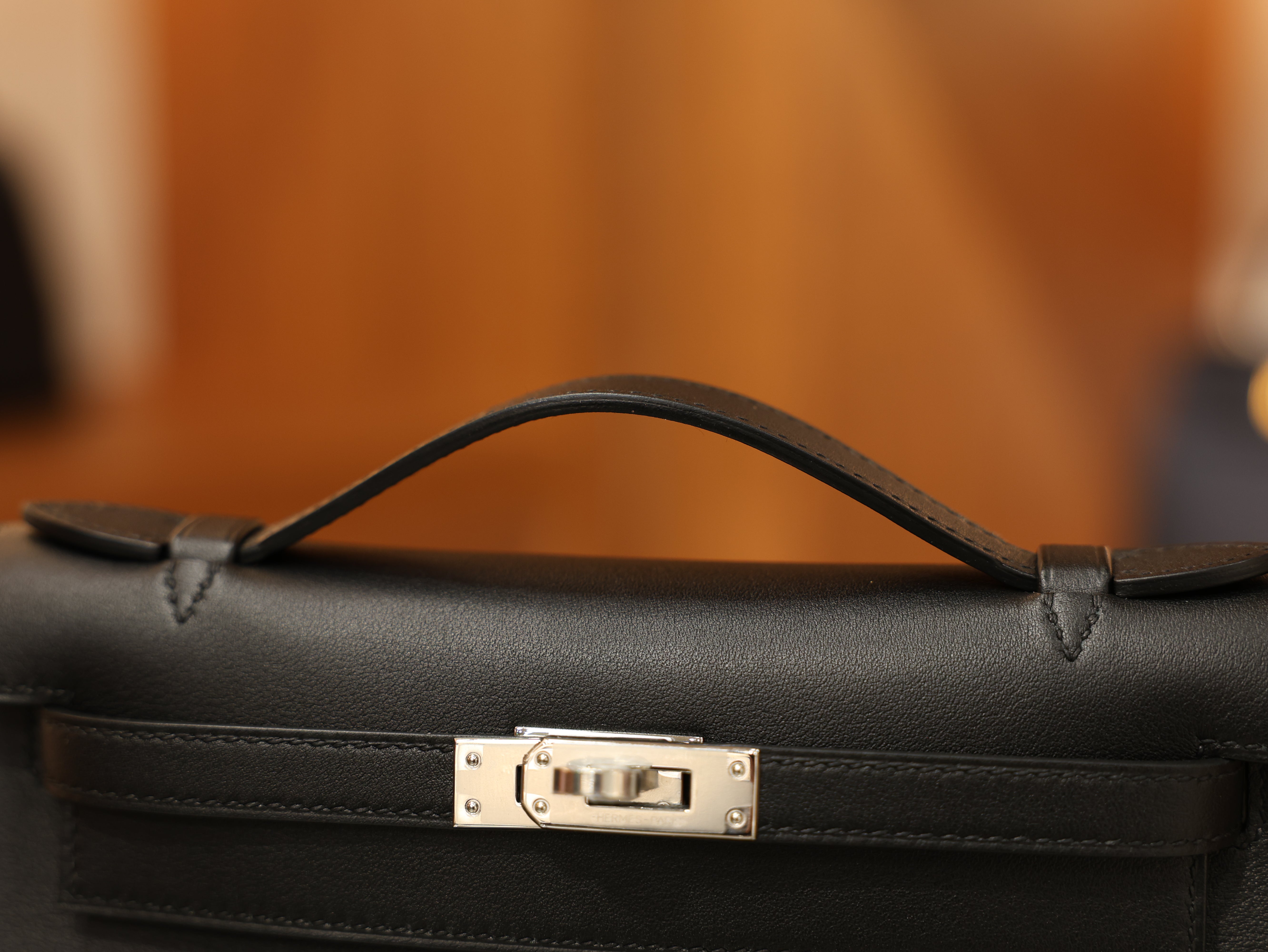 Kelly pochette swift black PHW