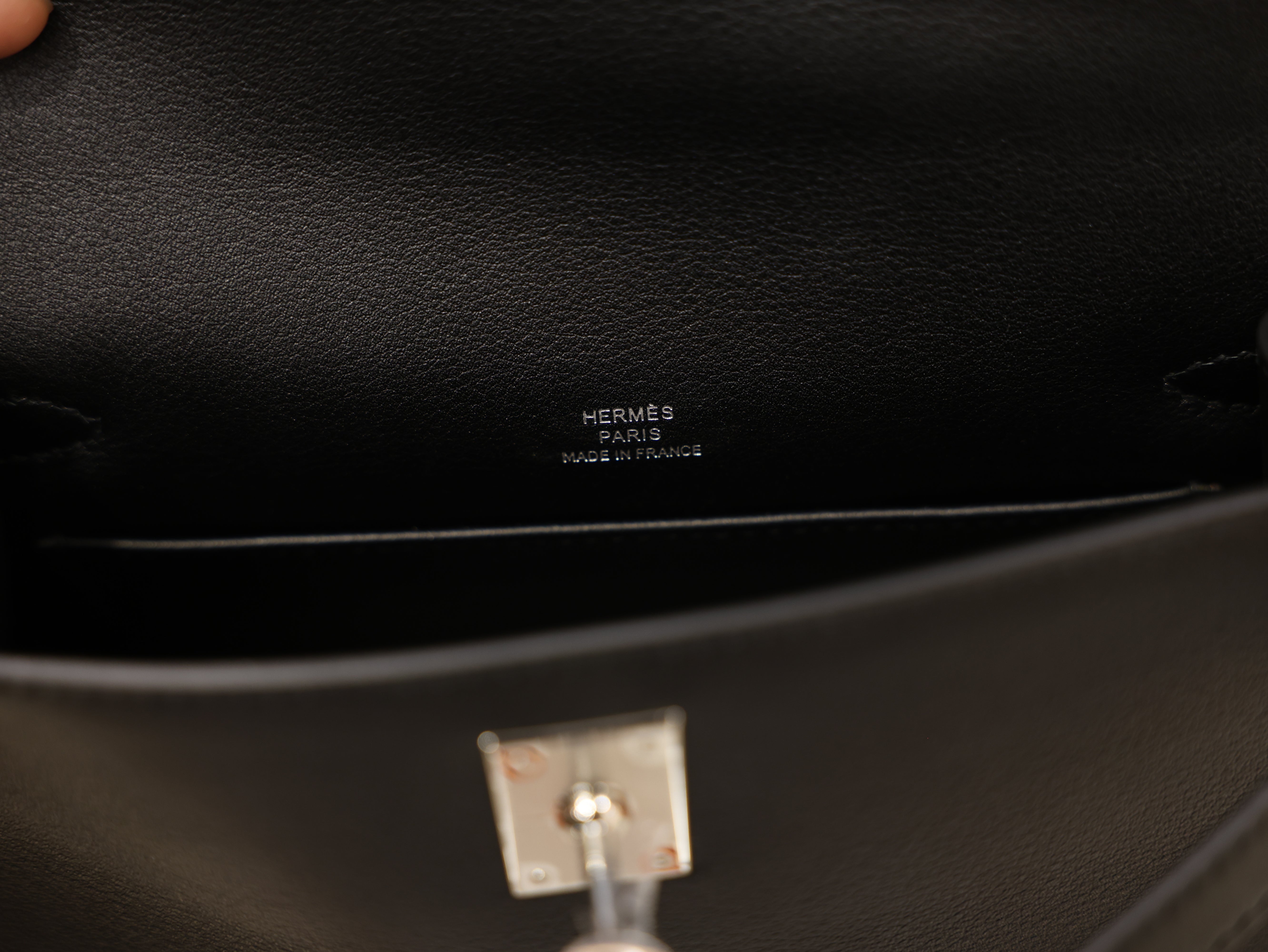 Kelly pochette swift black PHW