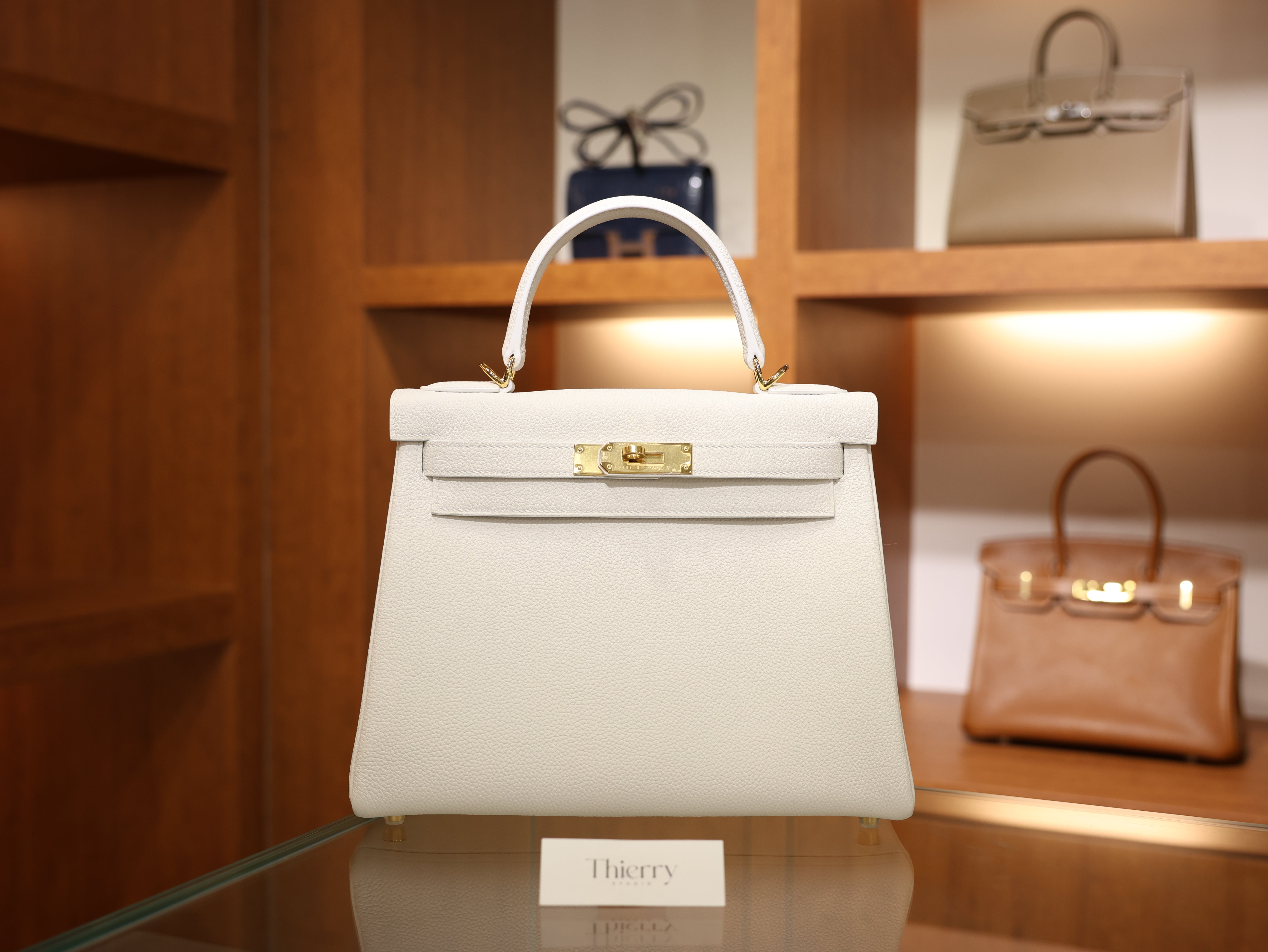 Kelly 28 togo blanc GHW