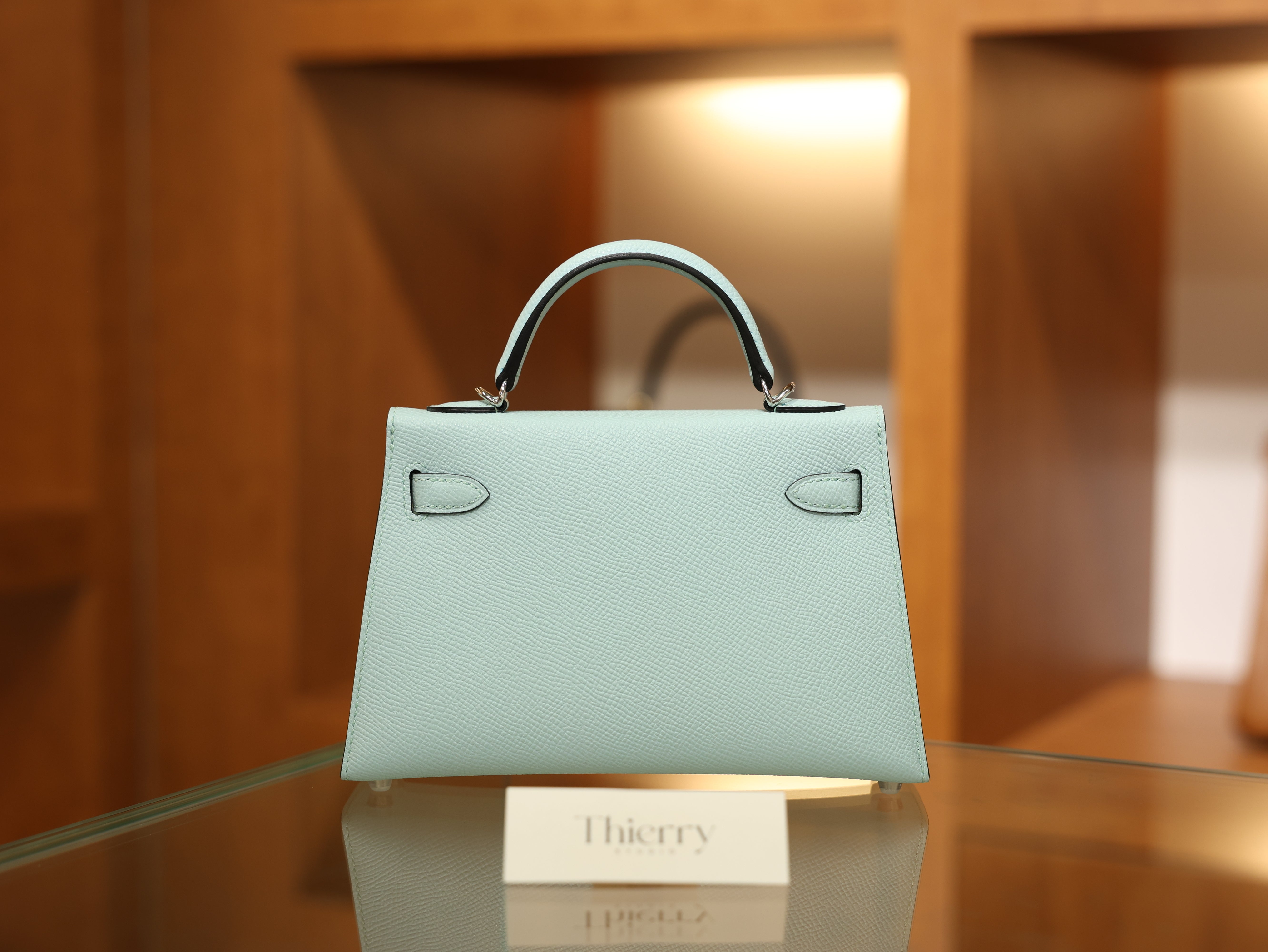 Kelly mini 2 epsom blue brume PHW
