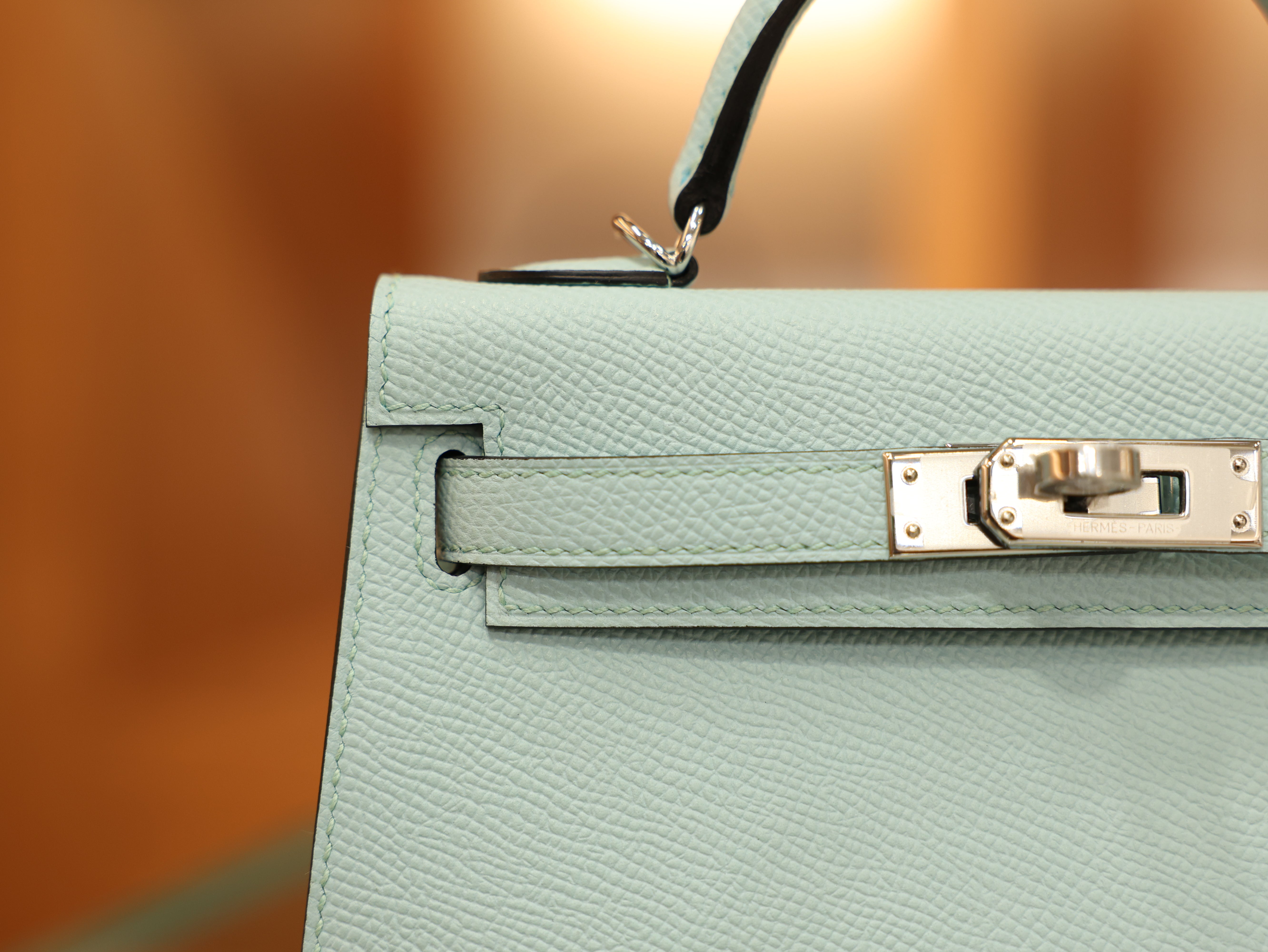 Kelly mini 2 epsom blue brume PHW
