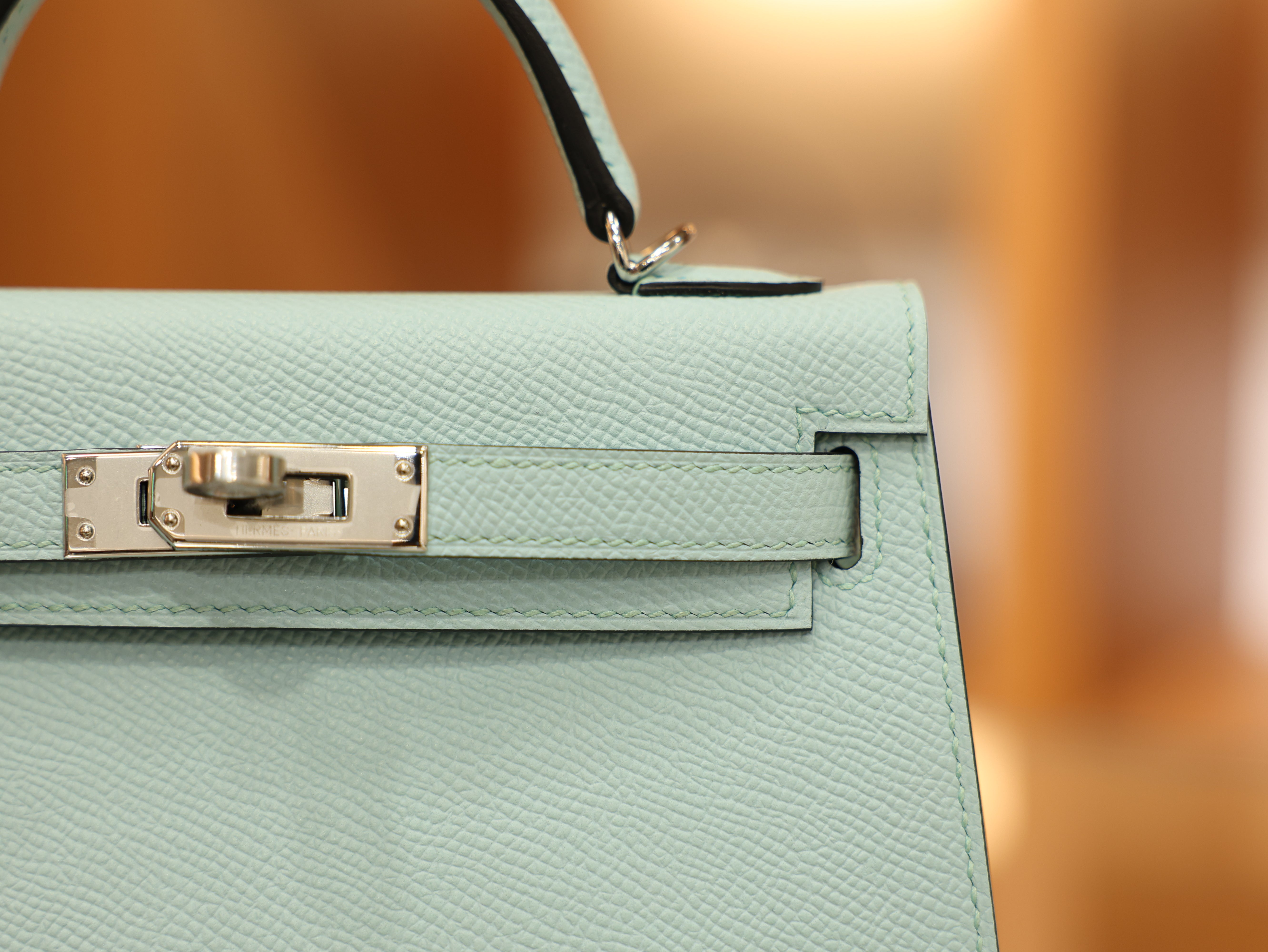 Kelly mini 2 epsom blue brume PHW