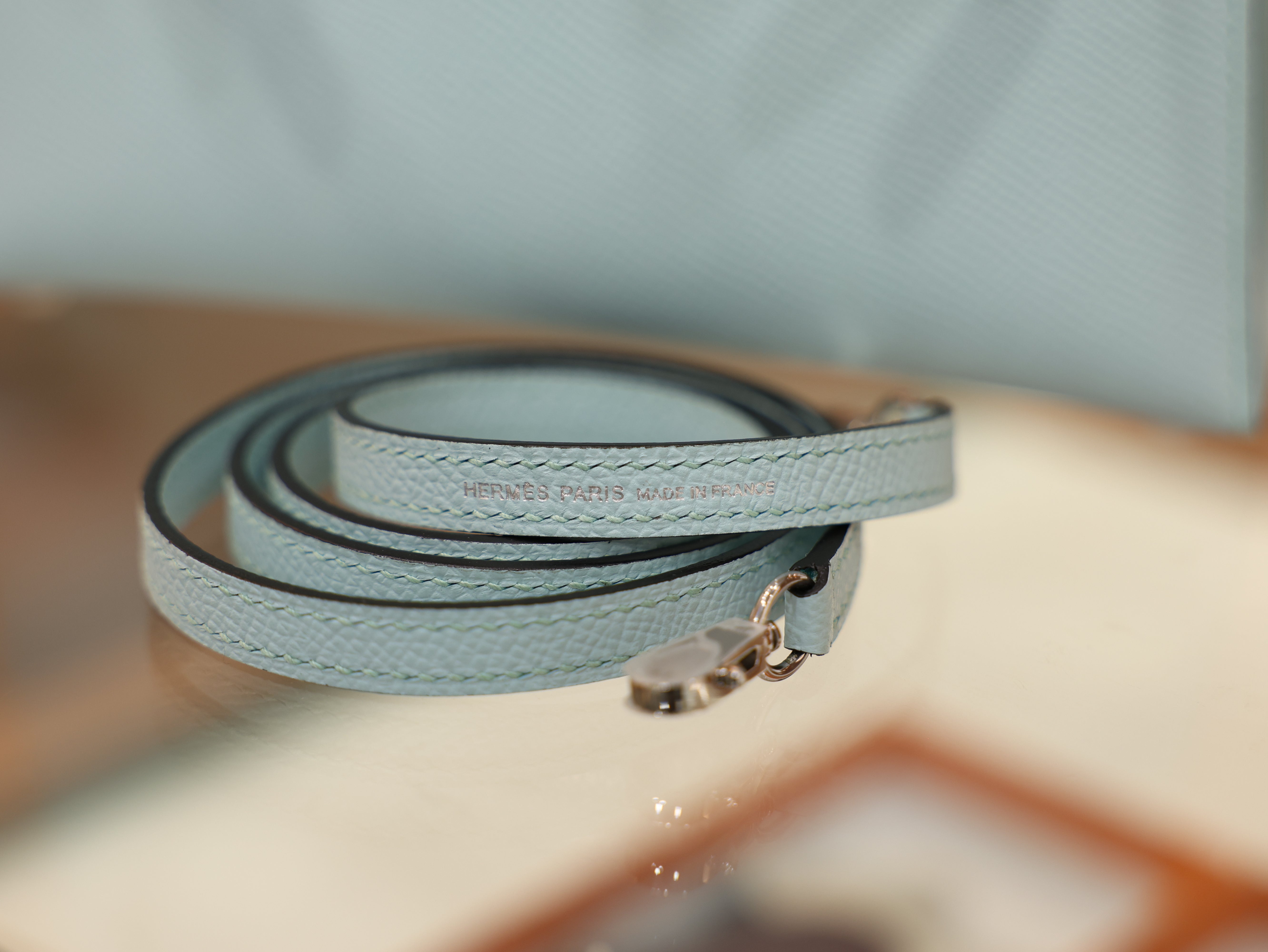 Kelly mini 2 epsom blue brume PHW