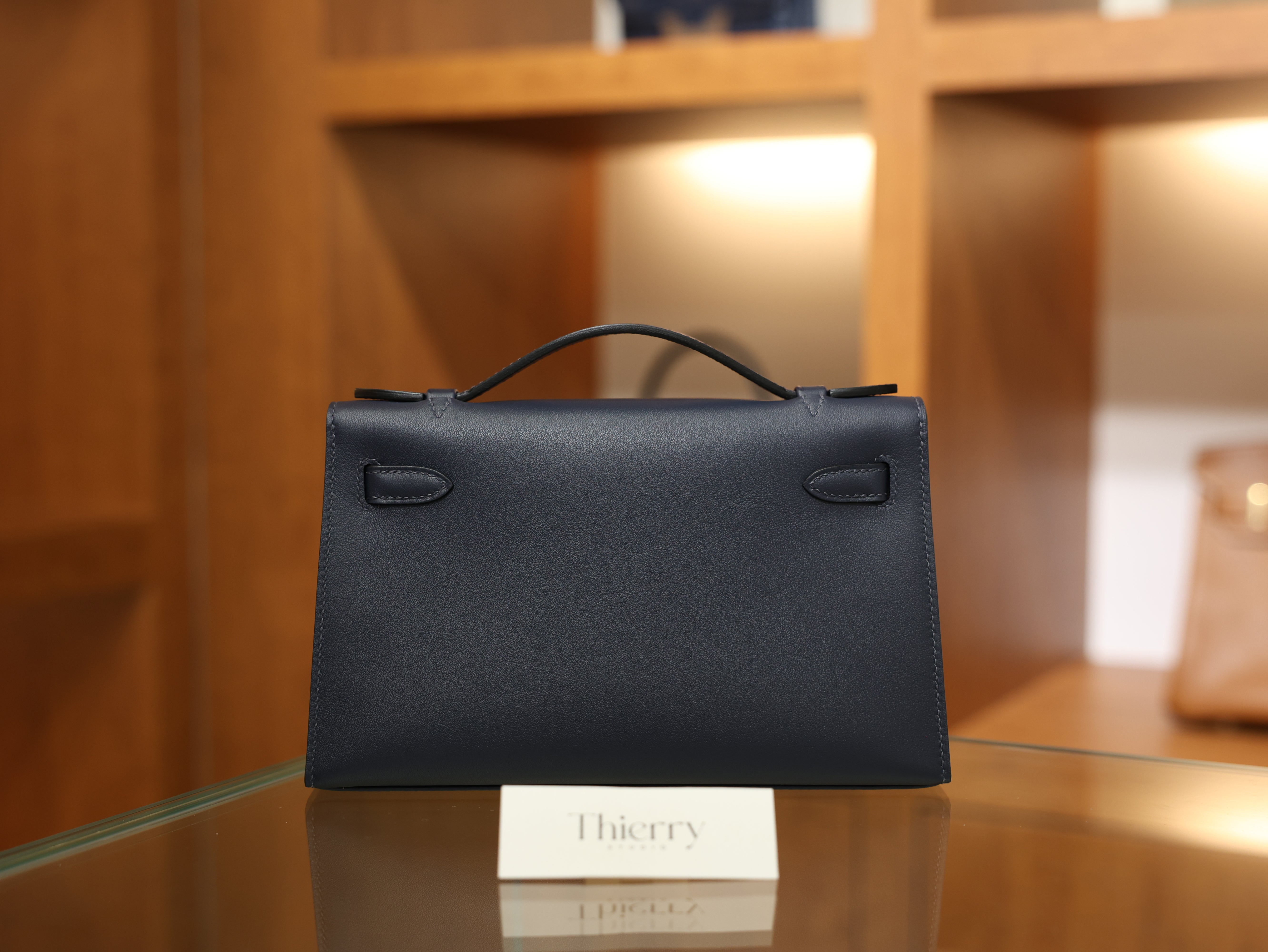 Kelly pochette swift blue nuit GHW