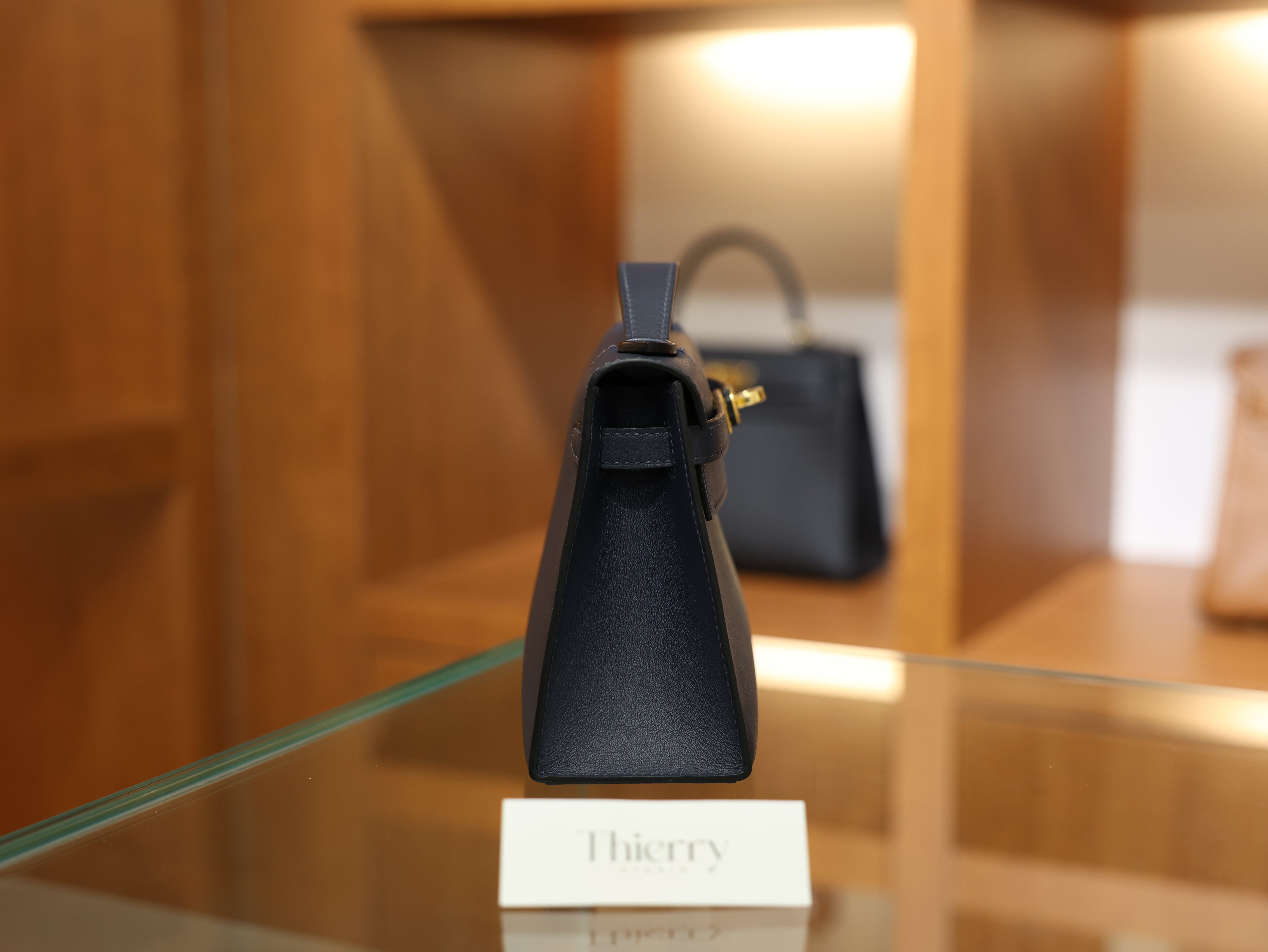 Kelly pochette swift blue nuit GHW