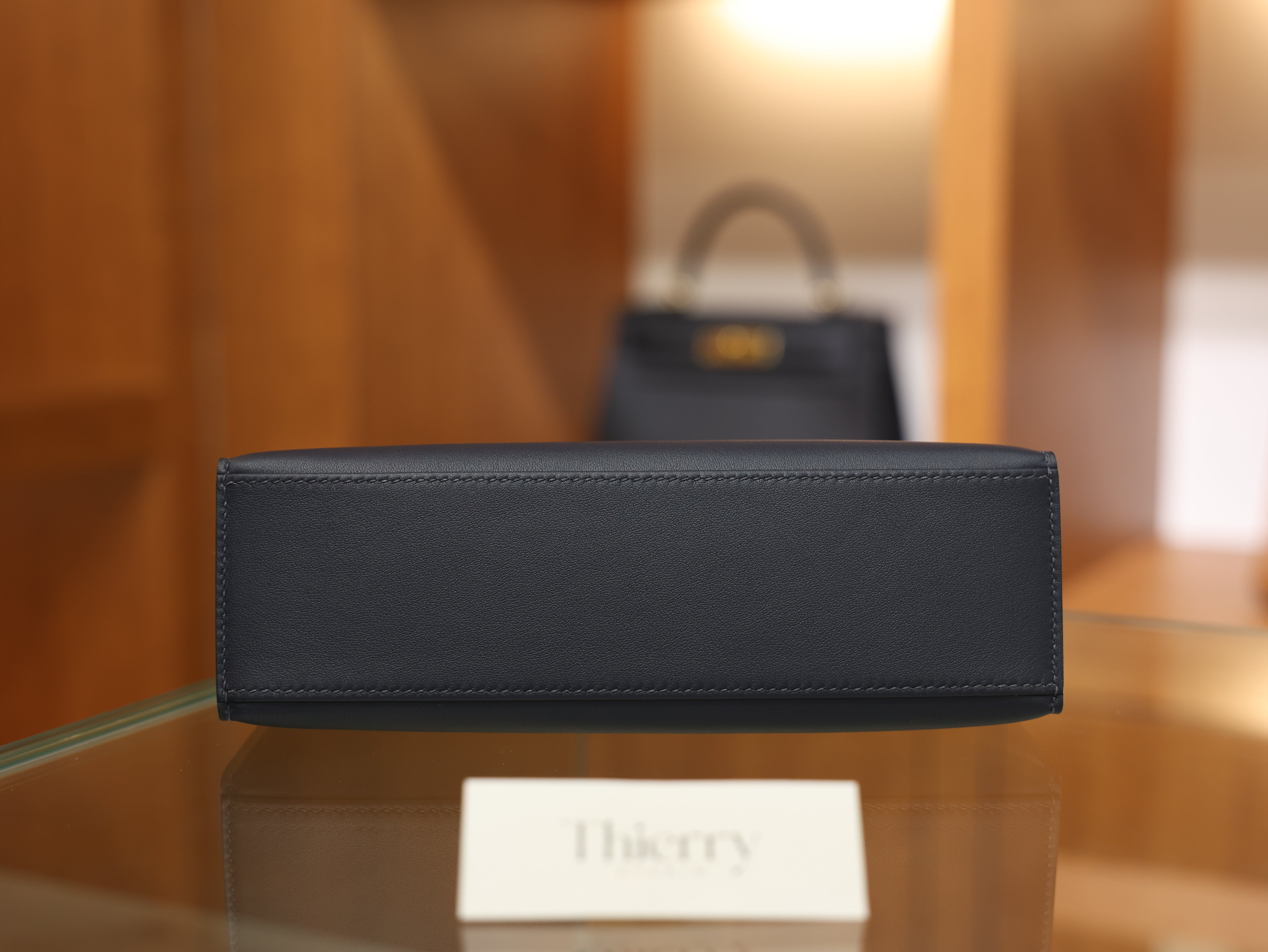 Kelly pochette swift blue nuit GHW