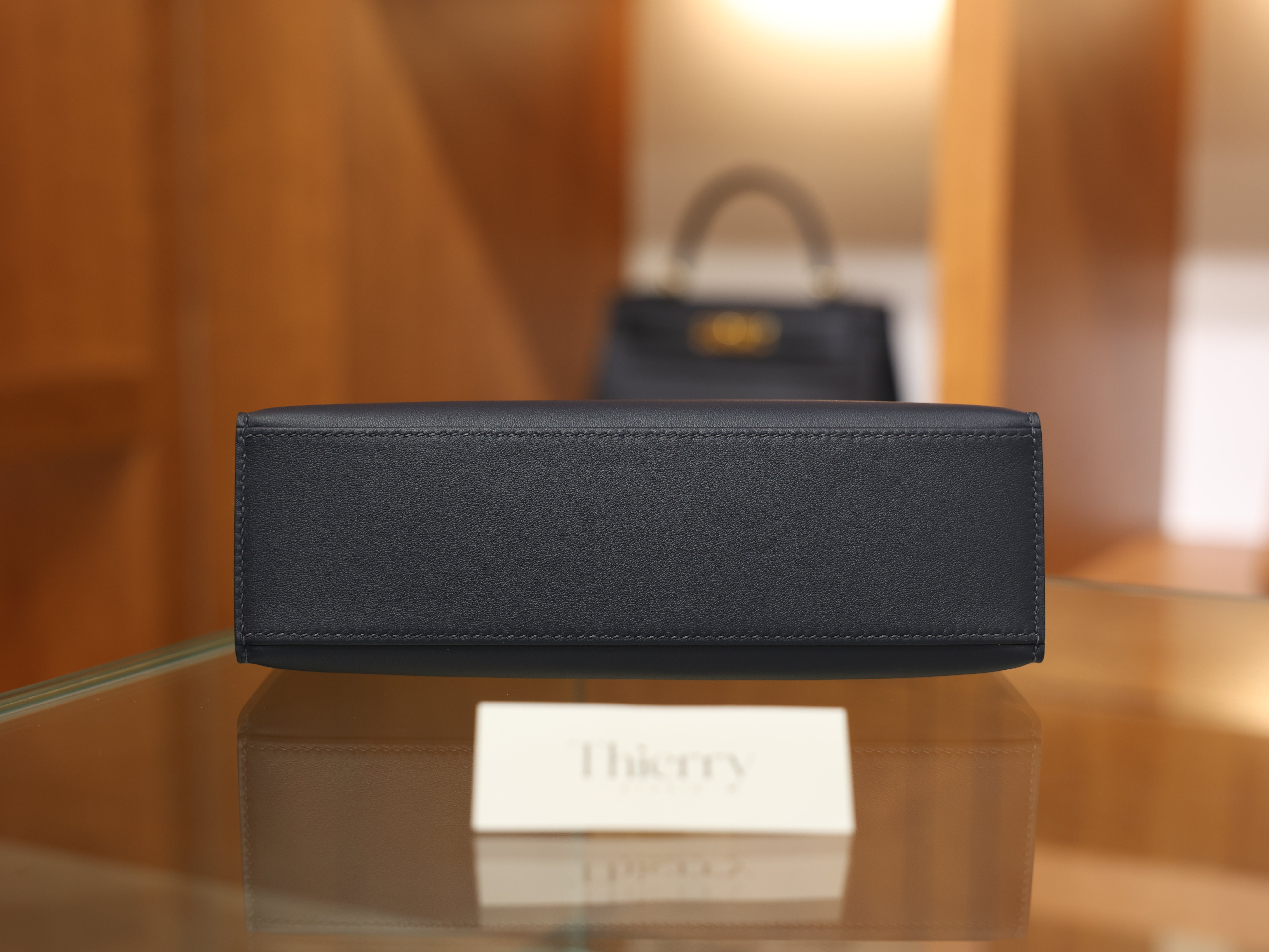 Kelly pochette swift blue nuit GHW