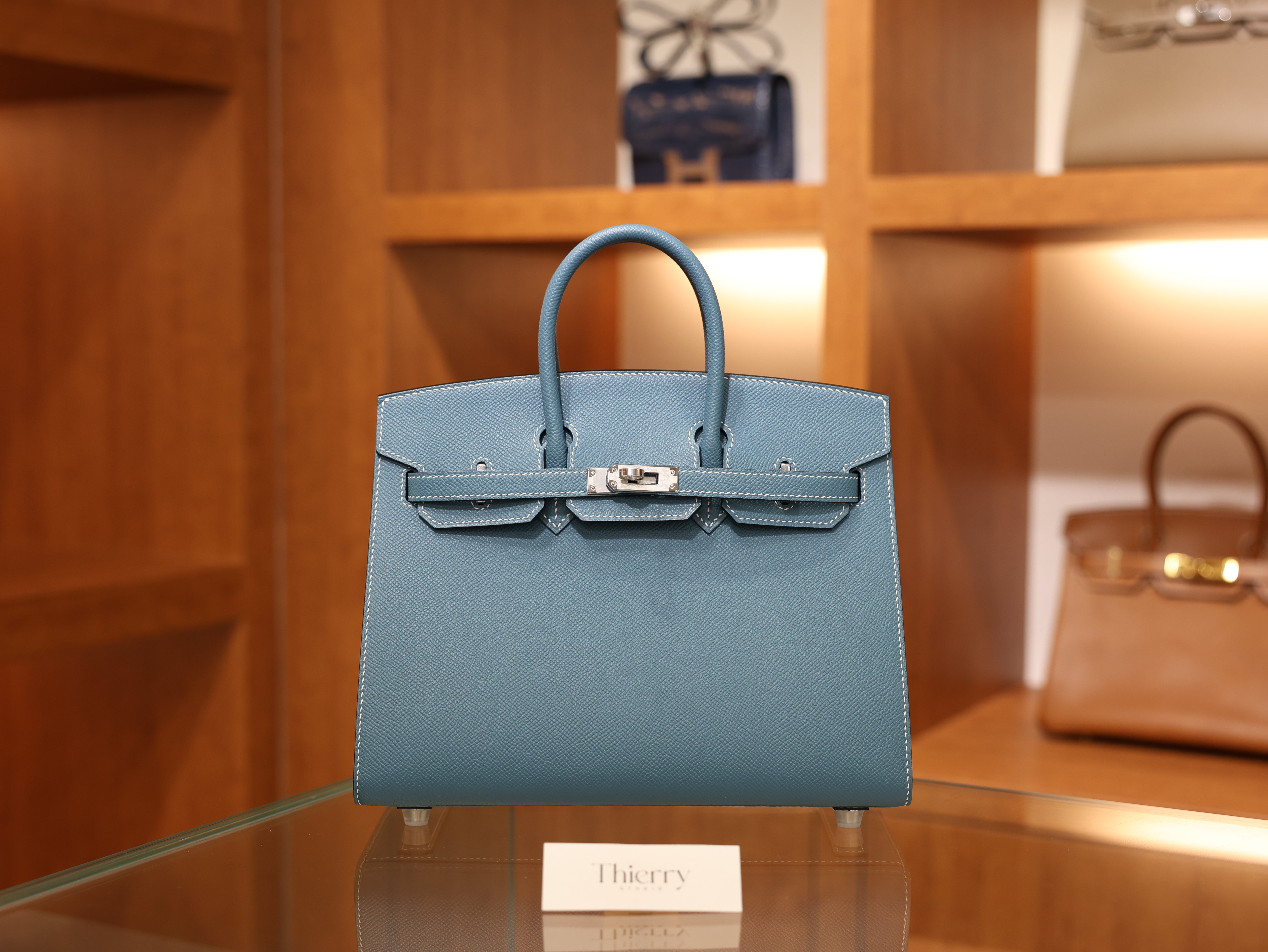 Birkin 25 epsom sellier blue jean PHW
