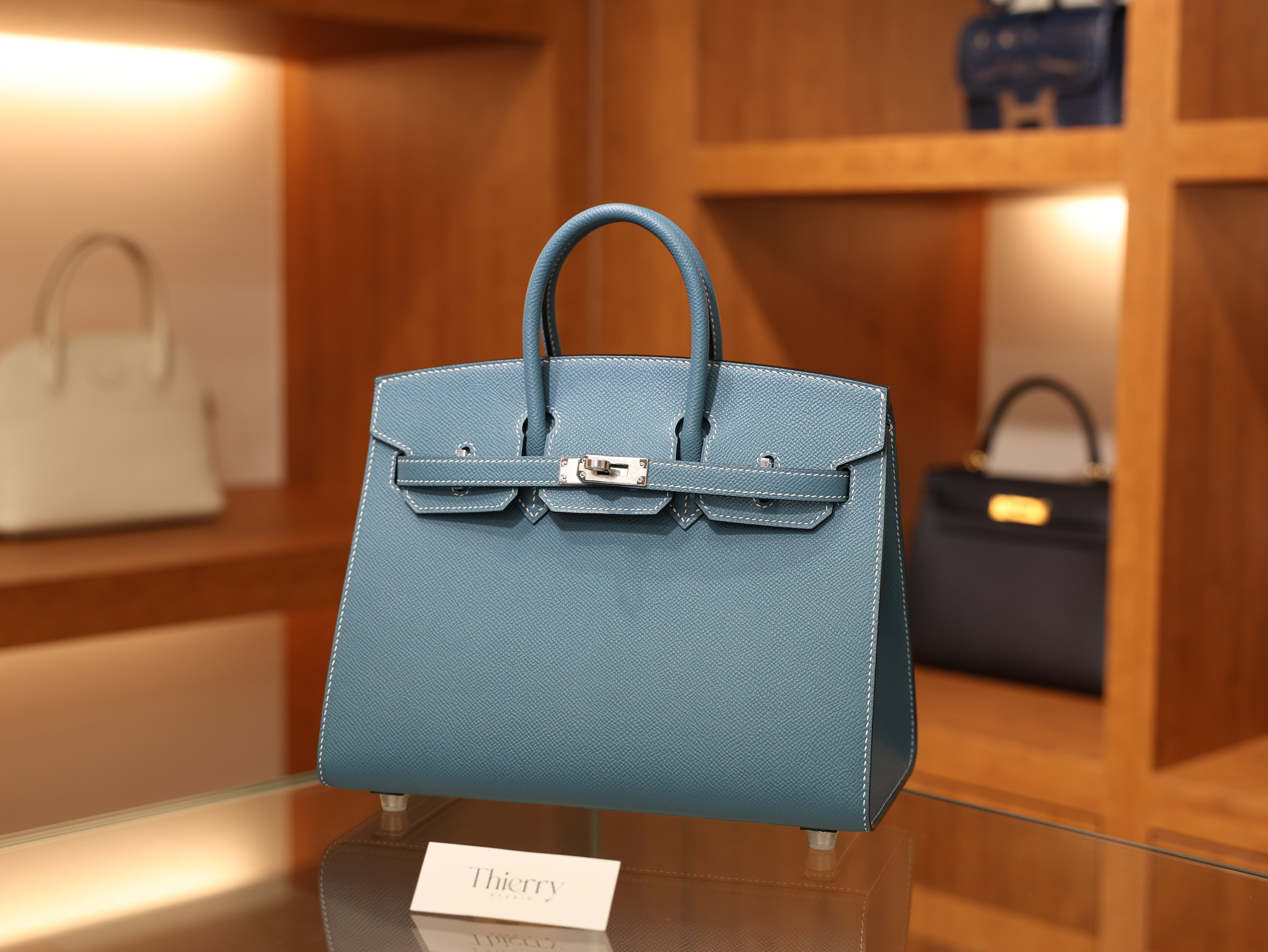 Birkin 25 epsom sellier blue jean PHW