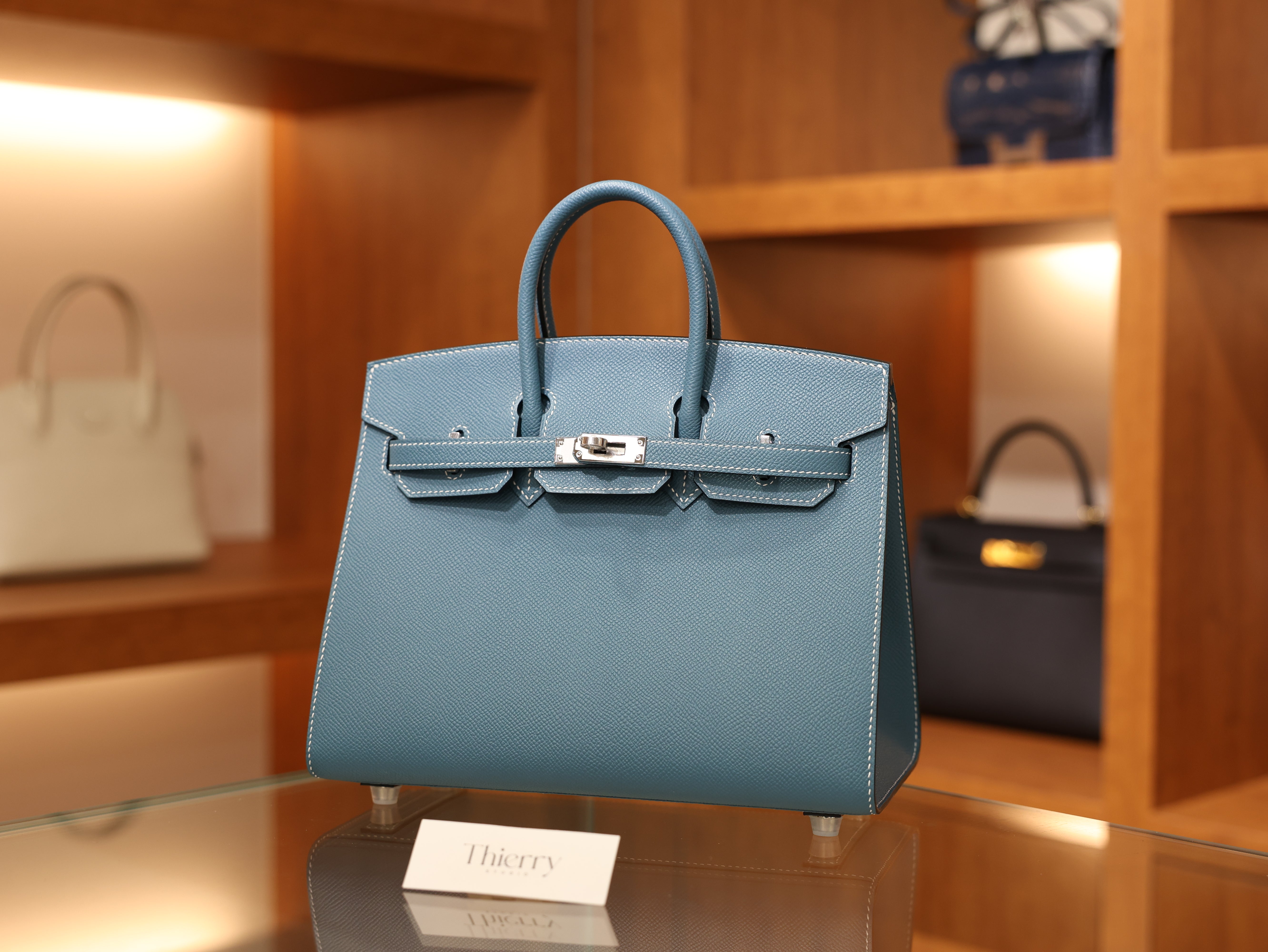 Birkin 25 epsom sellier blue jean PHW