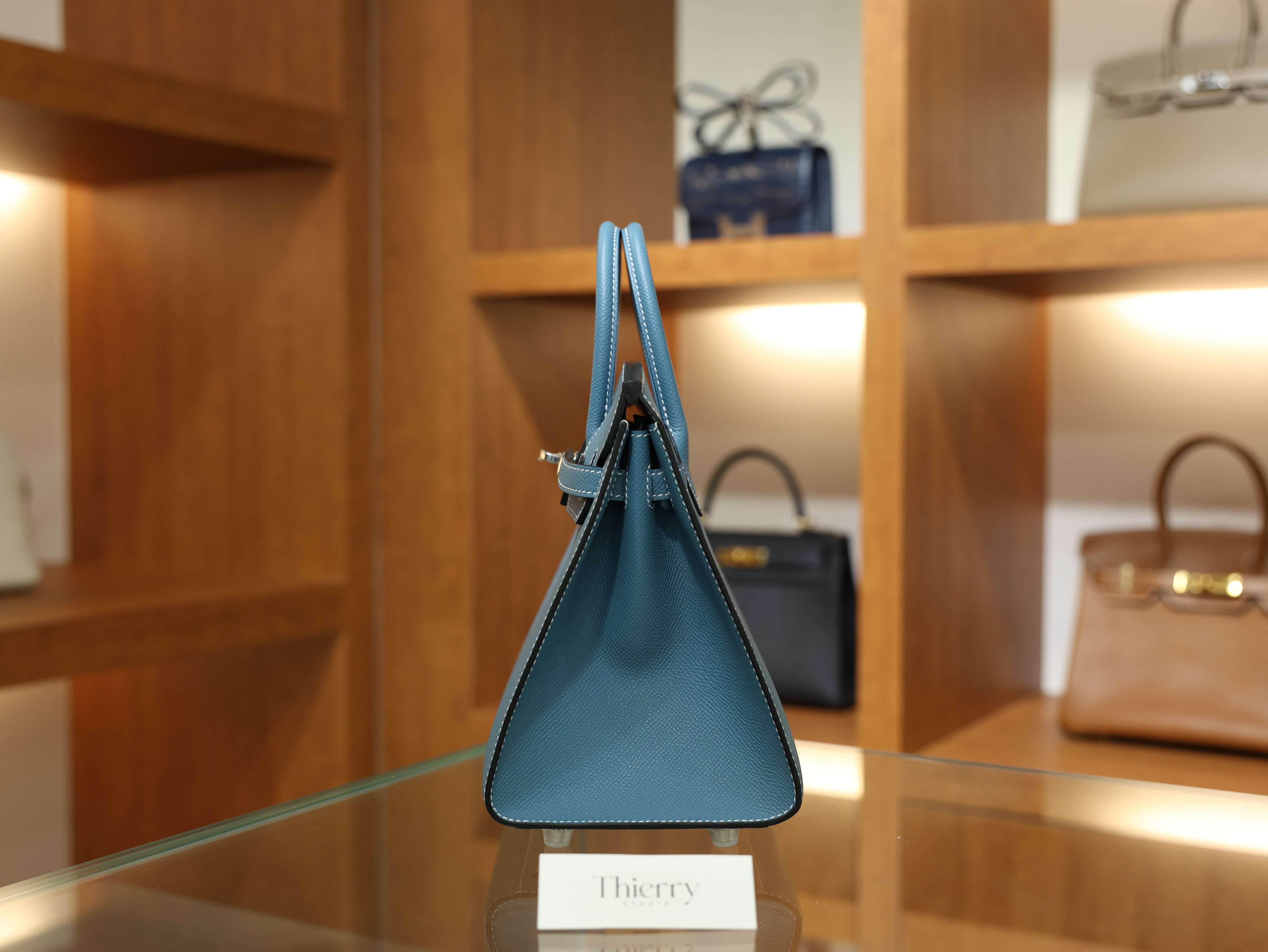 Birkin 25 epsom sellier blue jean PHW