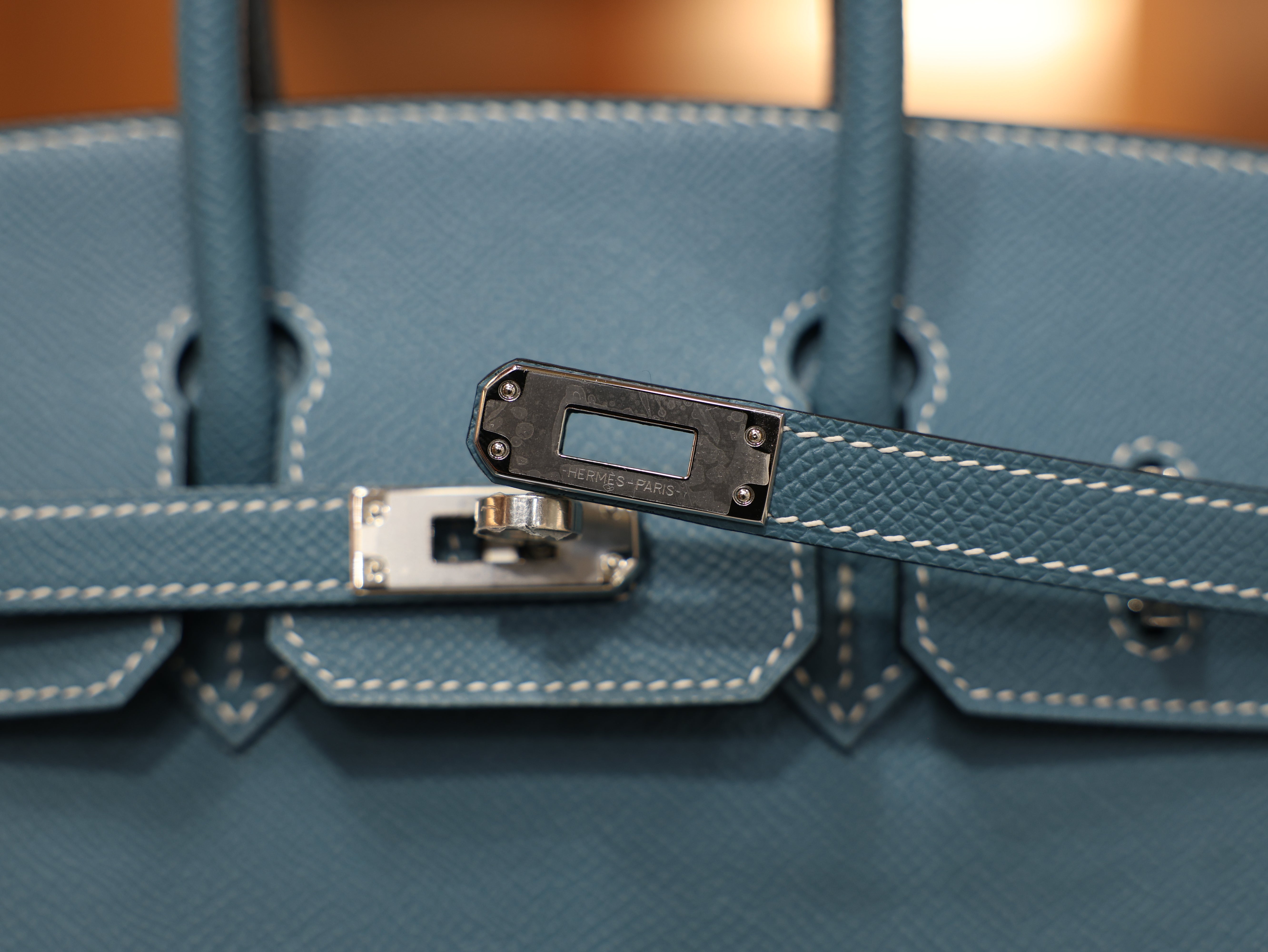 Birkin 25 epsom sellier blue jean PHW