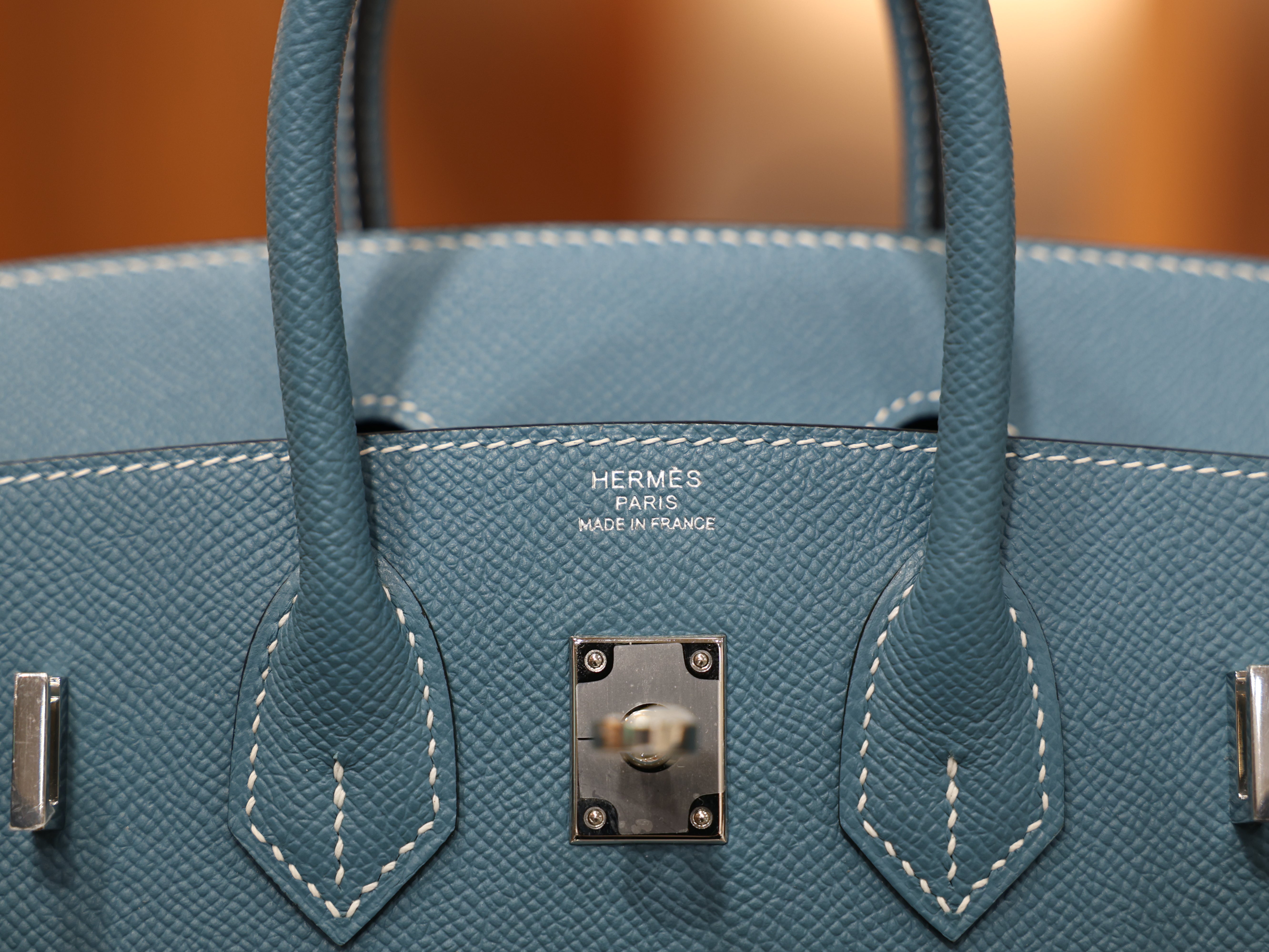 Birkin 25 epsom sellier blue jean PHW