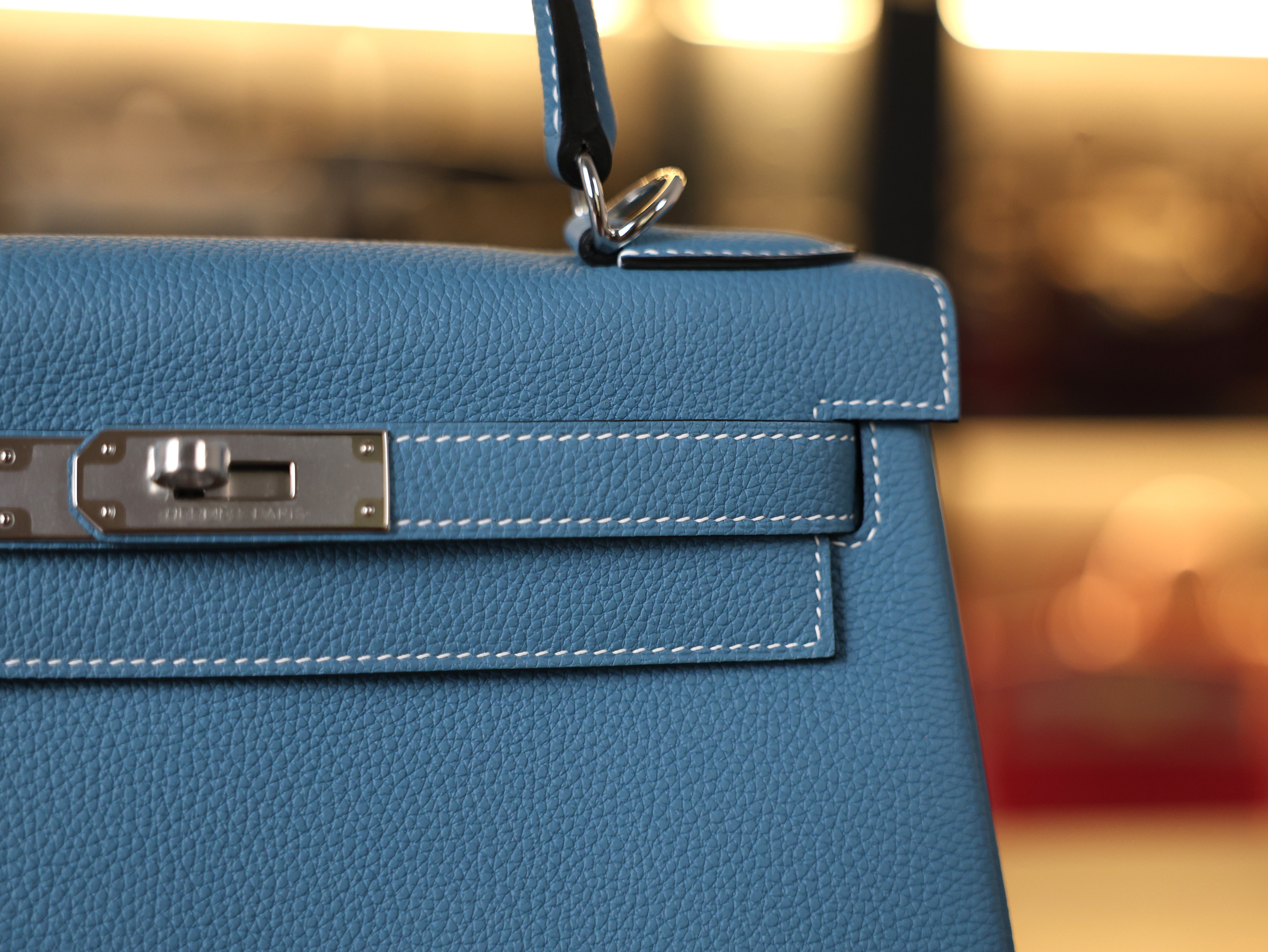 Kelly 28 togo blue jean PHW