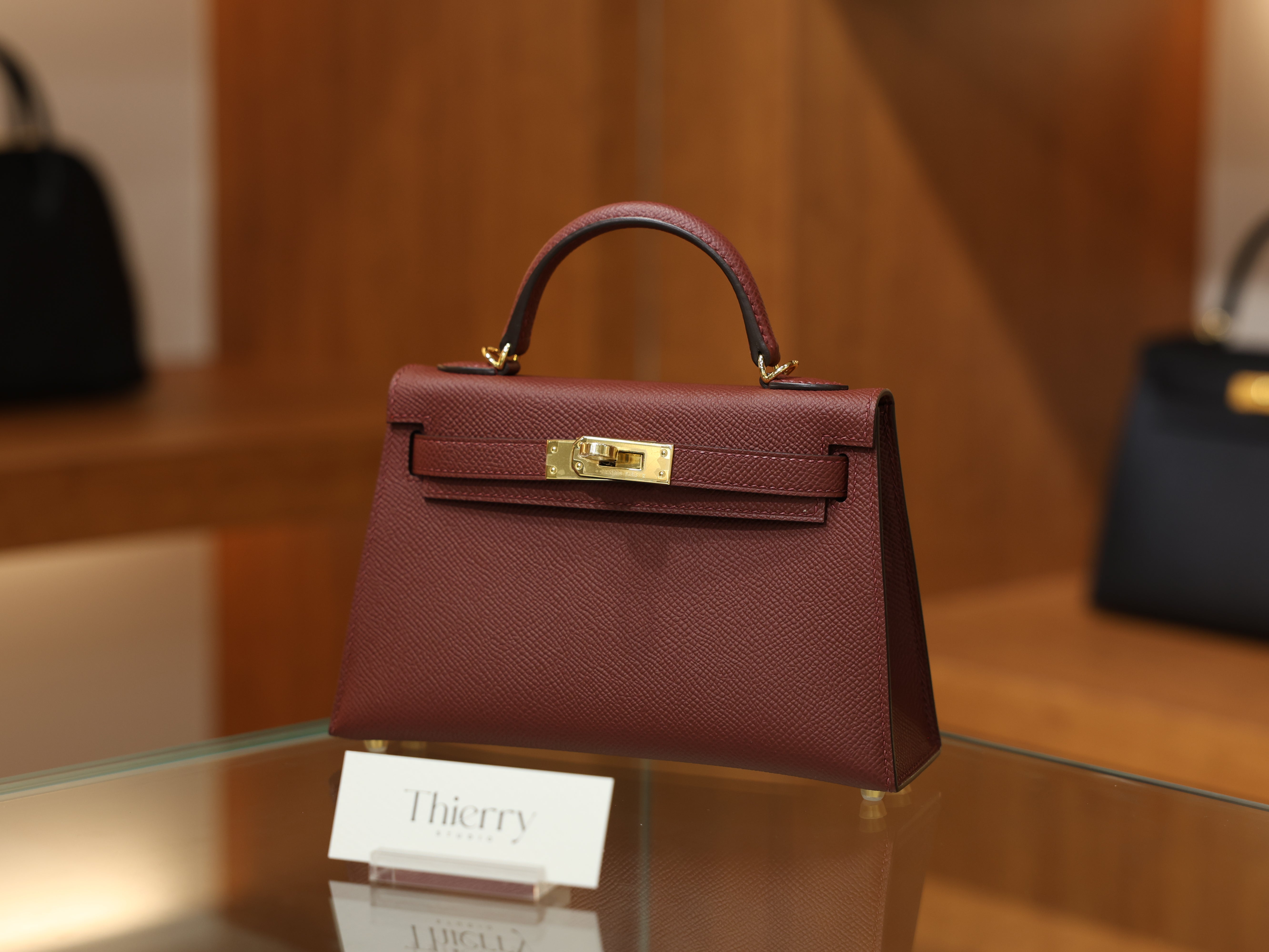 Kelly mini epsom rouge H GHW
